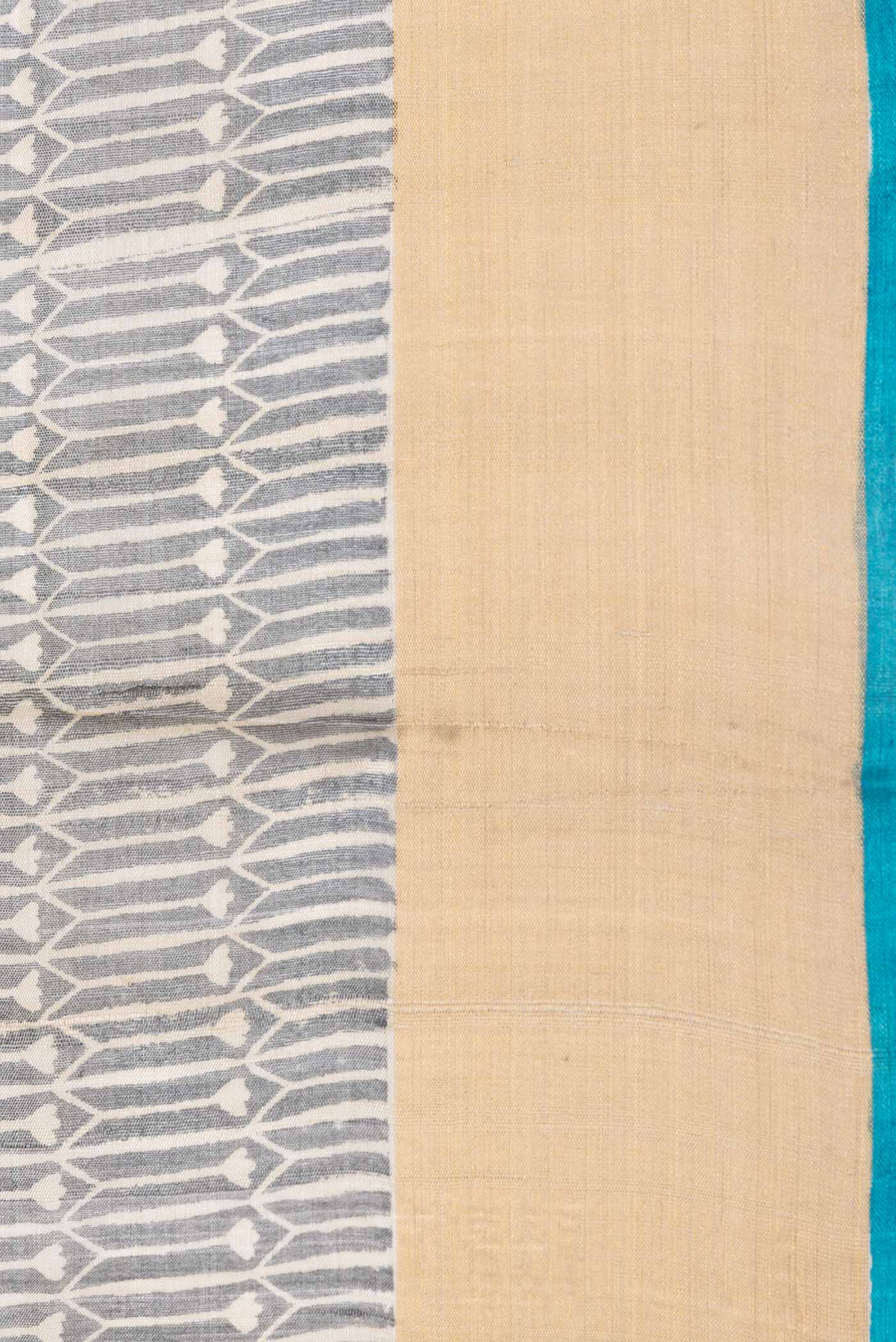 Grey Dual Tone Tussar Silk Saree - Image 3