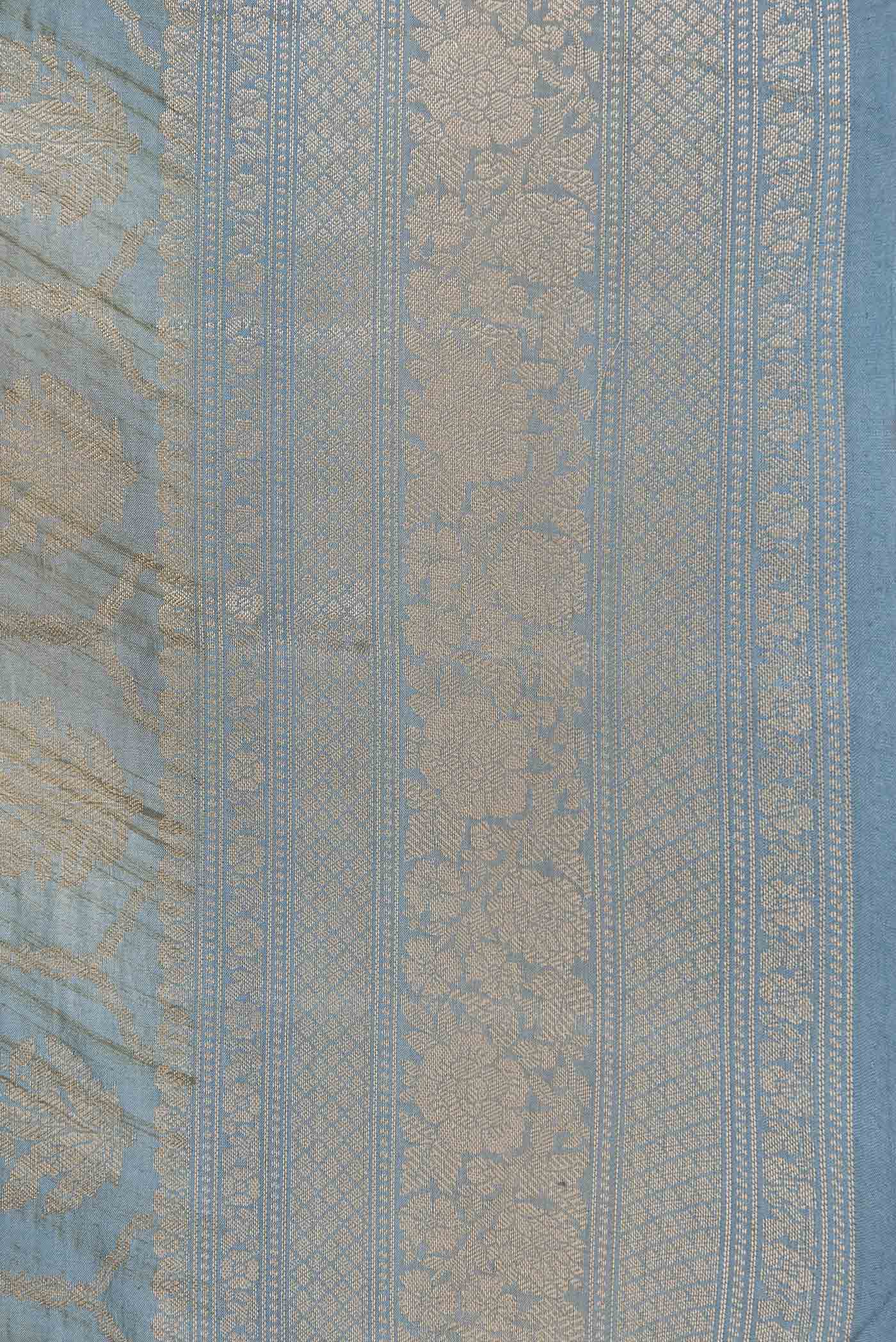 Grey Dual Tone Tussar Silk Saree - Image 2