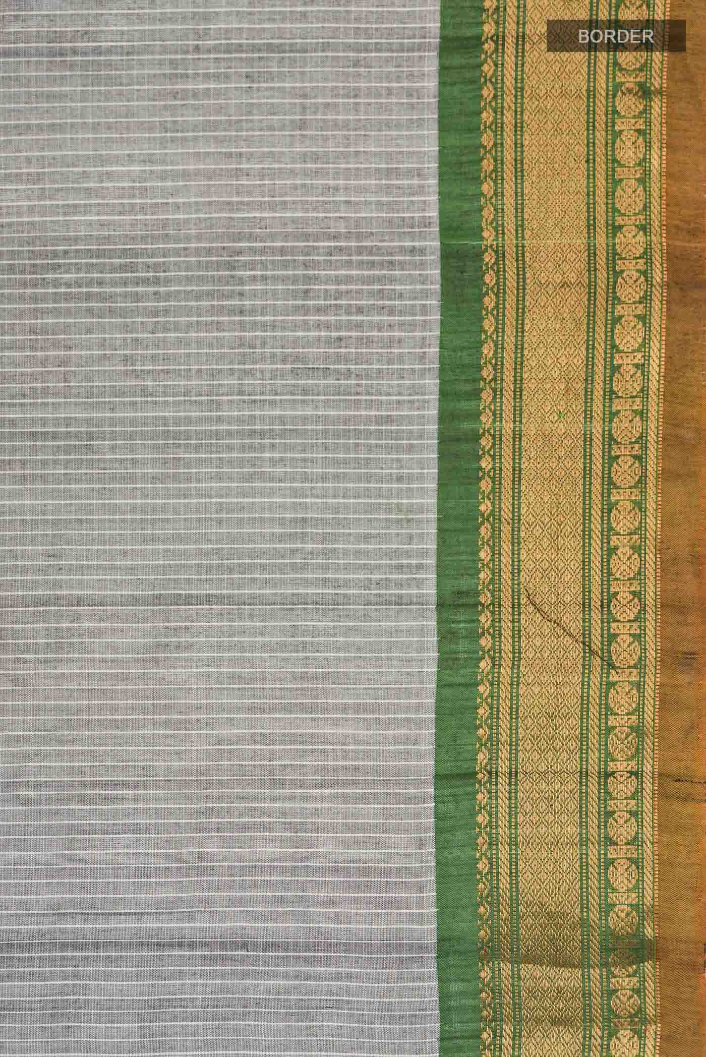 Grey Gadwal cotton Saree - Image 3