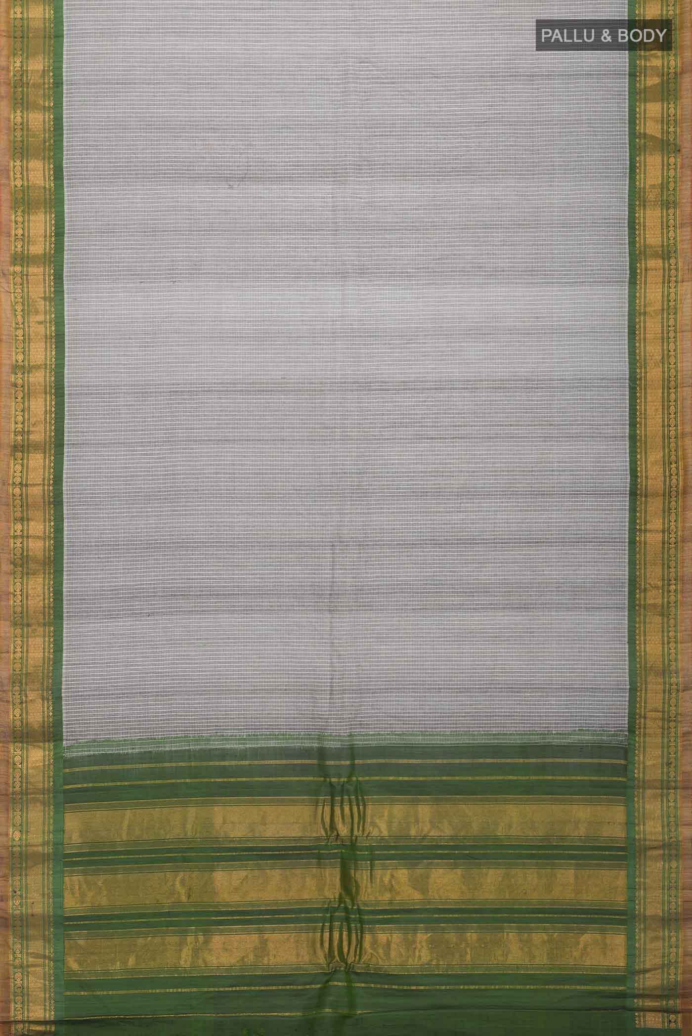 Grey Gadwal cotton Saree - Image 4