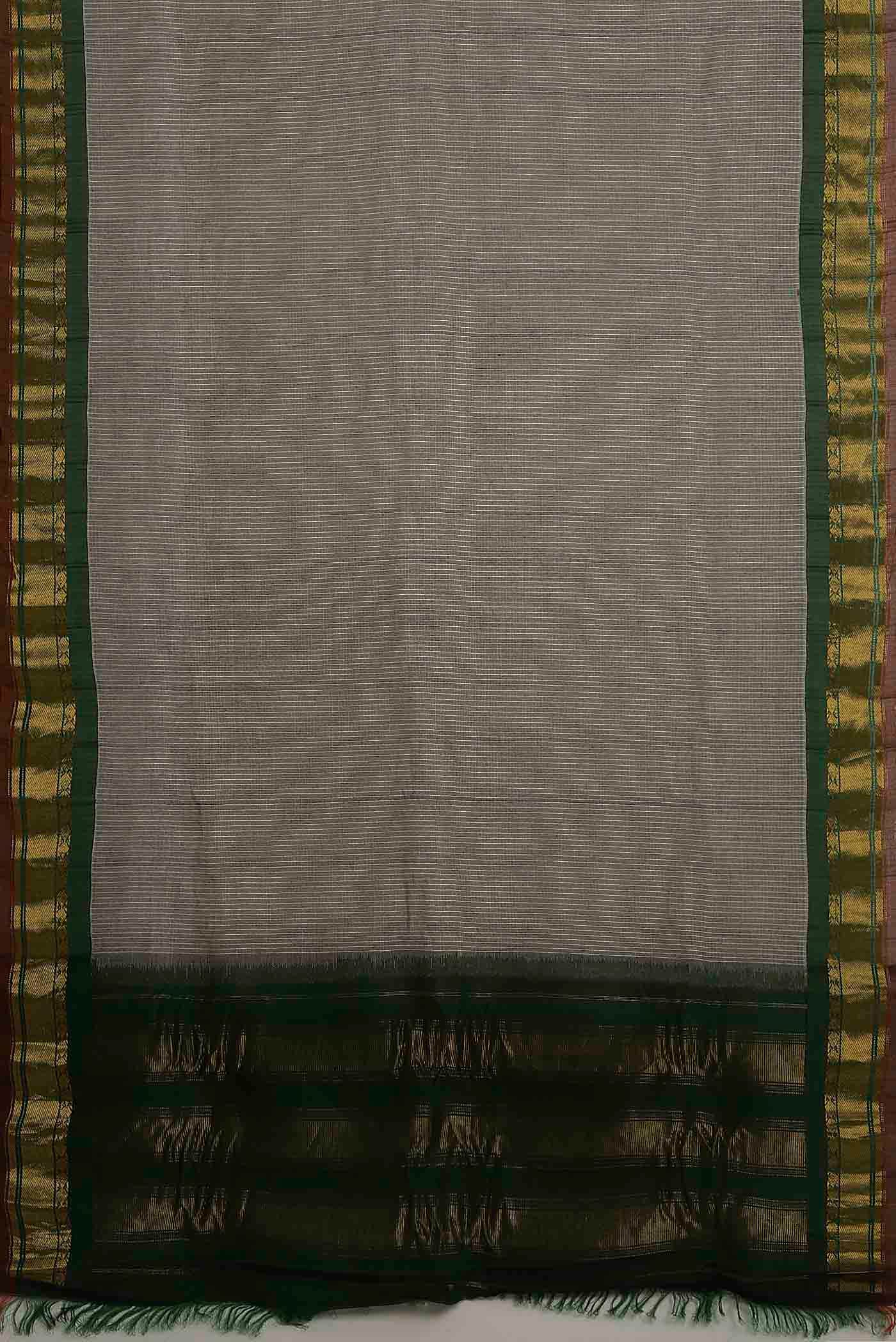 Grey Gadwal cotton Saree - Image 4