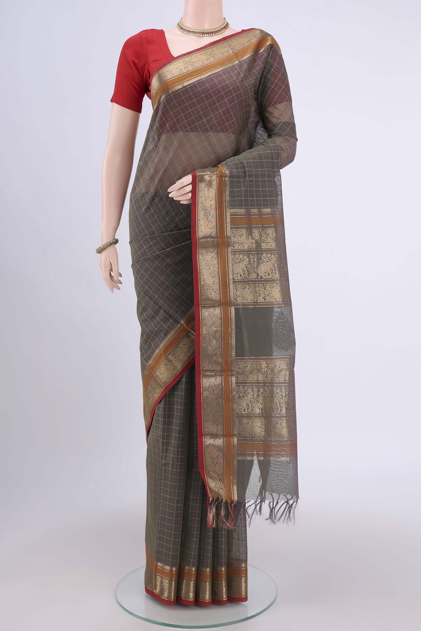 Grey Kanchi Cotton Saree