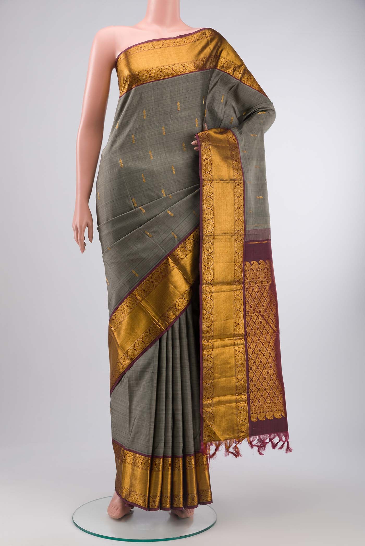 Grey Kanjivaram Silk Saree