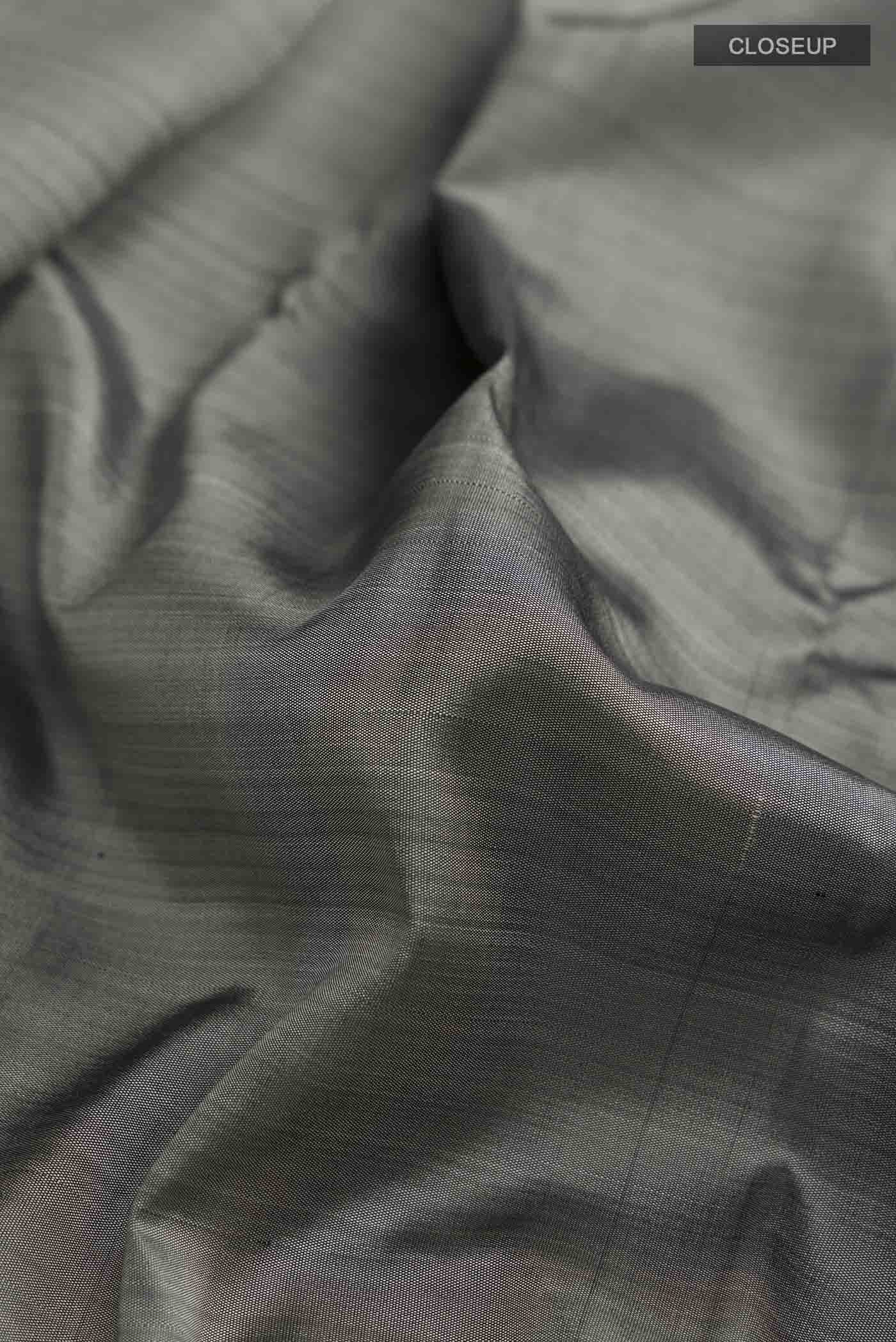 Grey Kanchipuram Silk Saree - Image 2