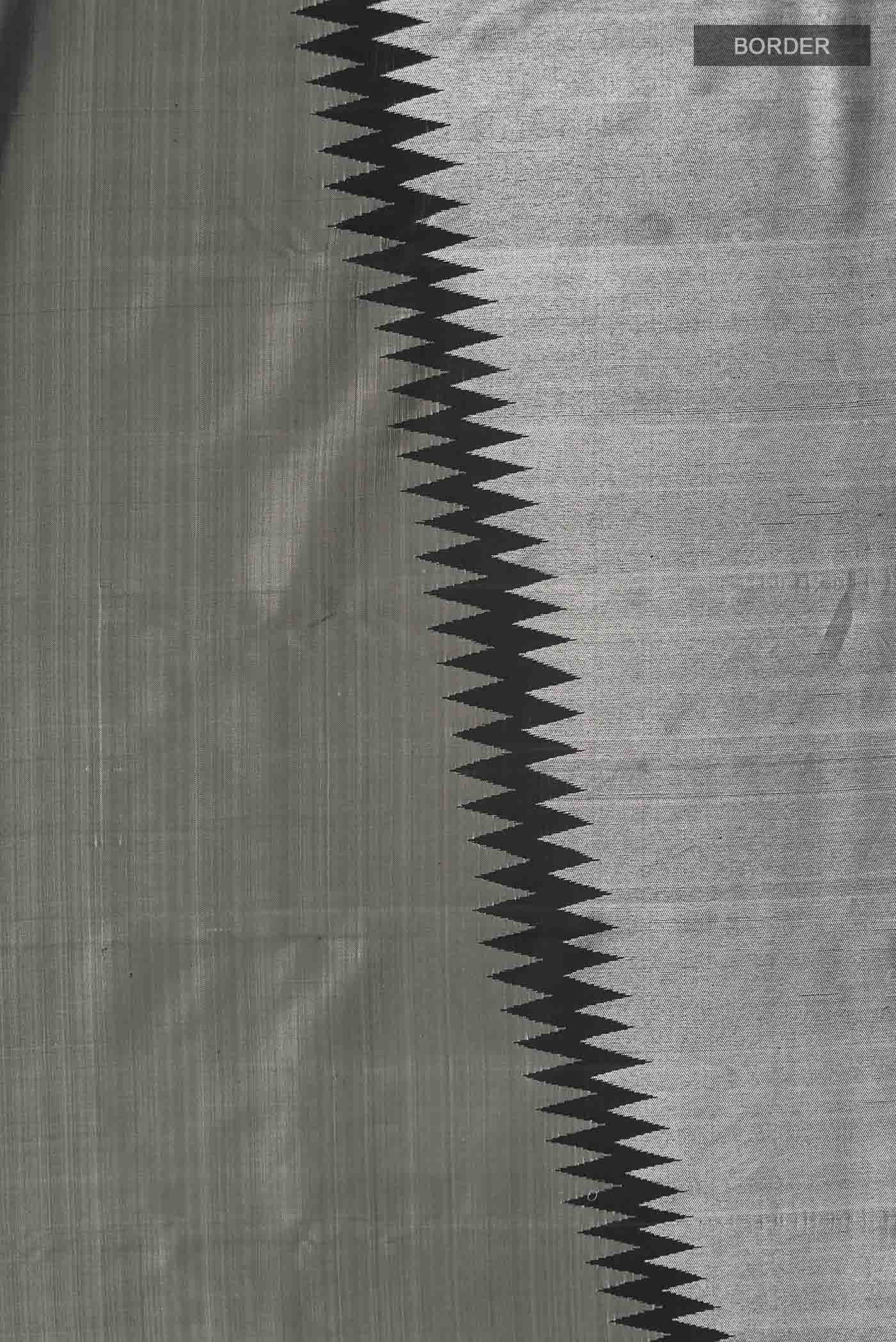 Grey Kanchipuram Silk Saree - Image 3