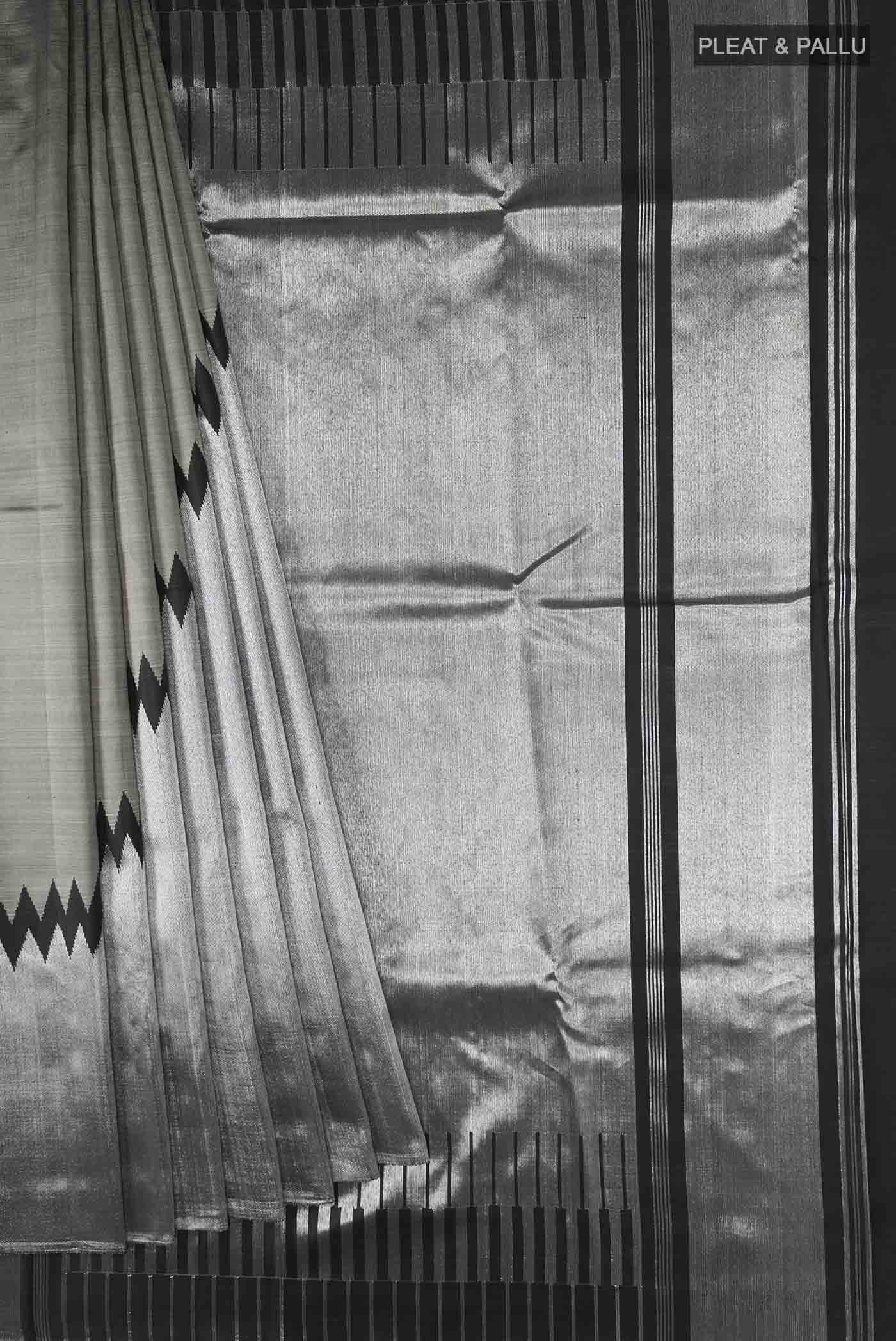 Grey Kanchipuram Silk Saree - Image 4