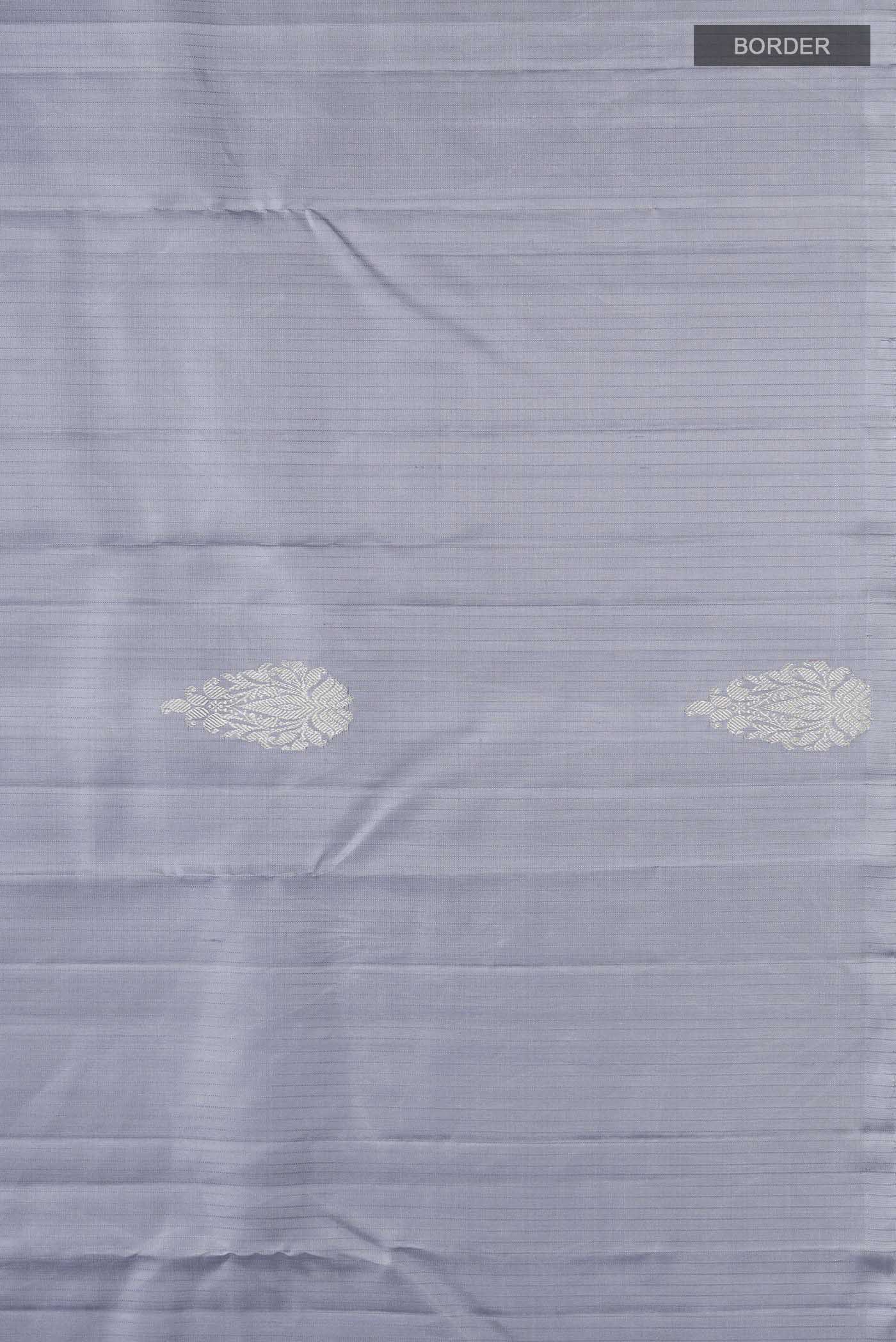 Grey Kanchipuram Silk Saree - Image 3