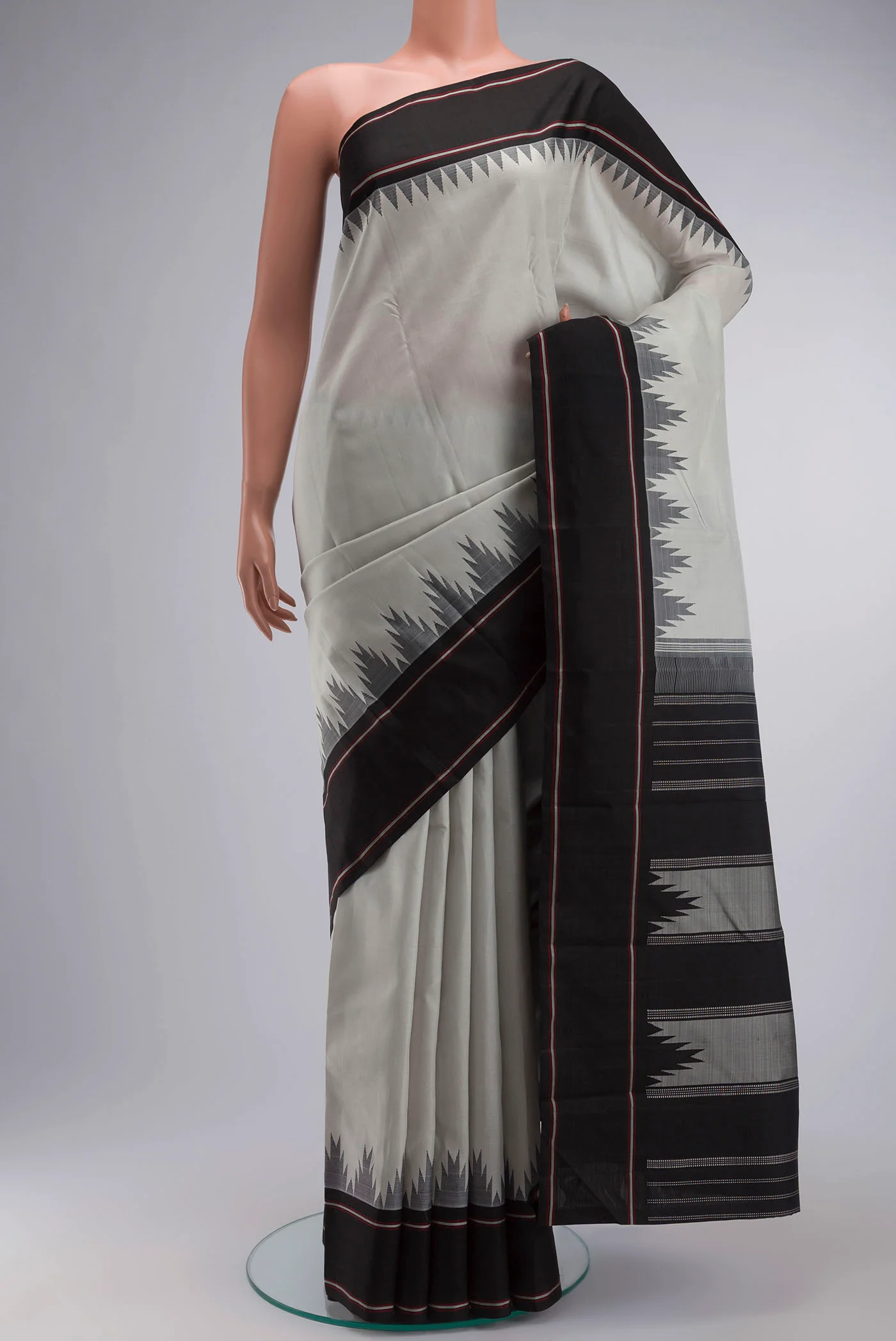 Grey Kanchipuram Silk Saree