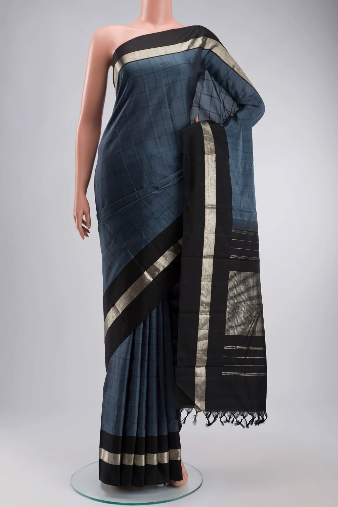 Grey Kanjivaram Silk Saree