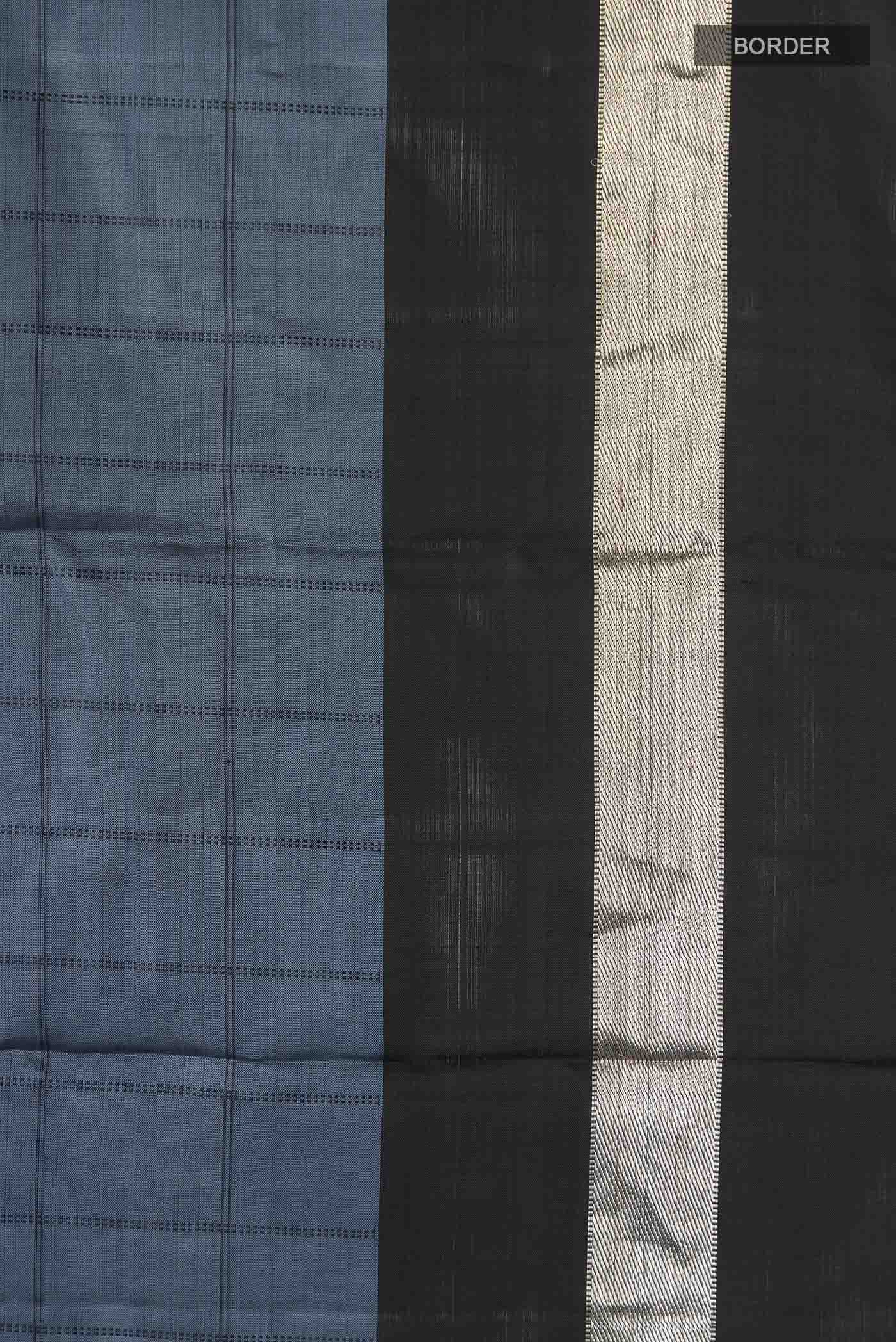Grey Kanjivaram Silk Saree - Image 3