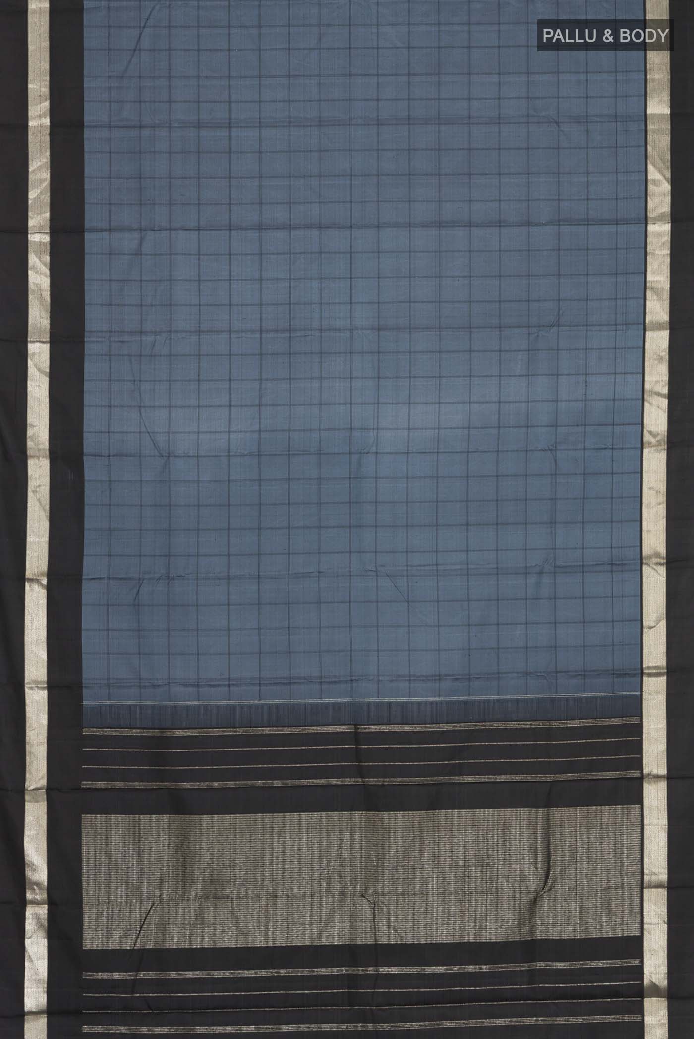 Grey Kanjivaram Silk Saree - Image 6