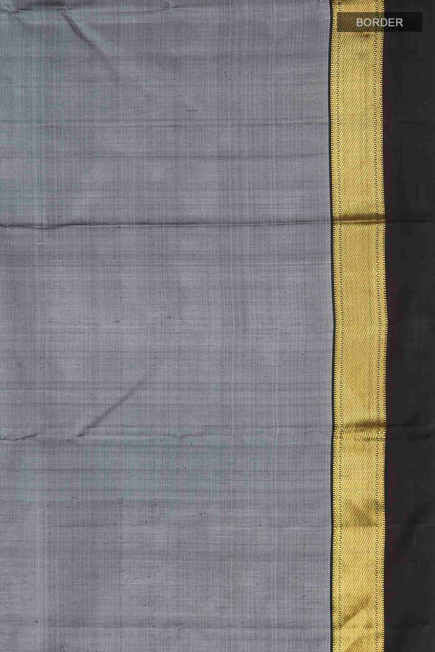Grey Kanjivaram Silk Saree - Image 3