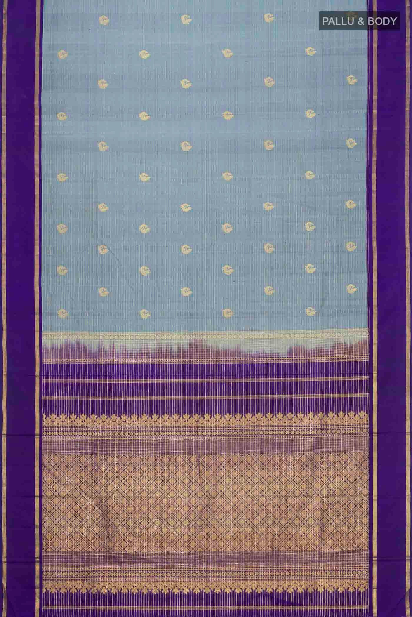 Blue Kanjivaram Silk Saree - Image 6