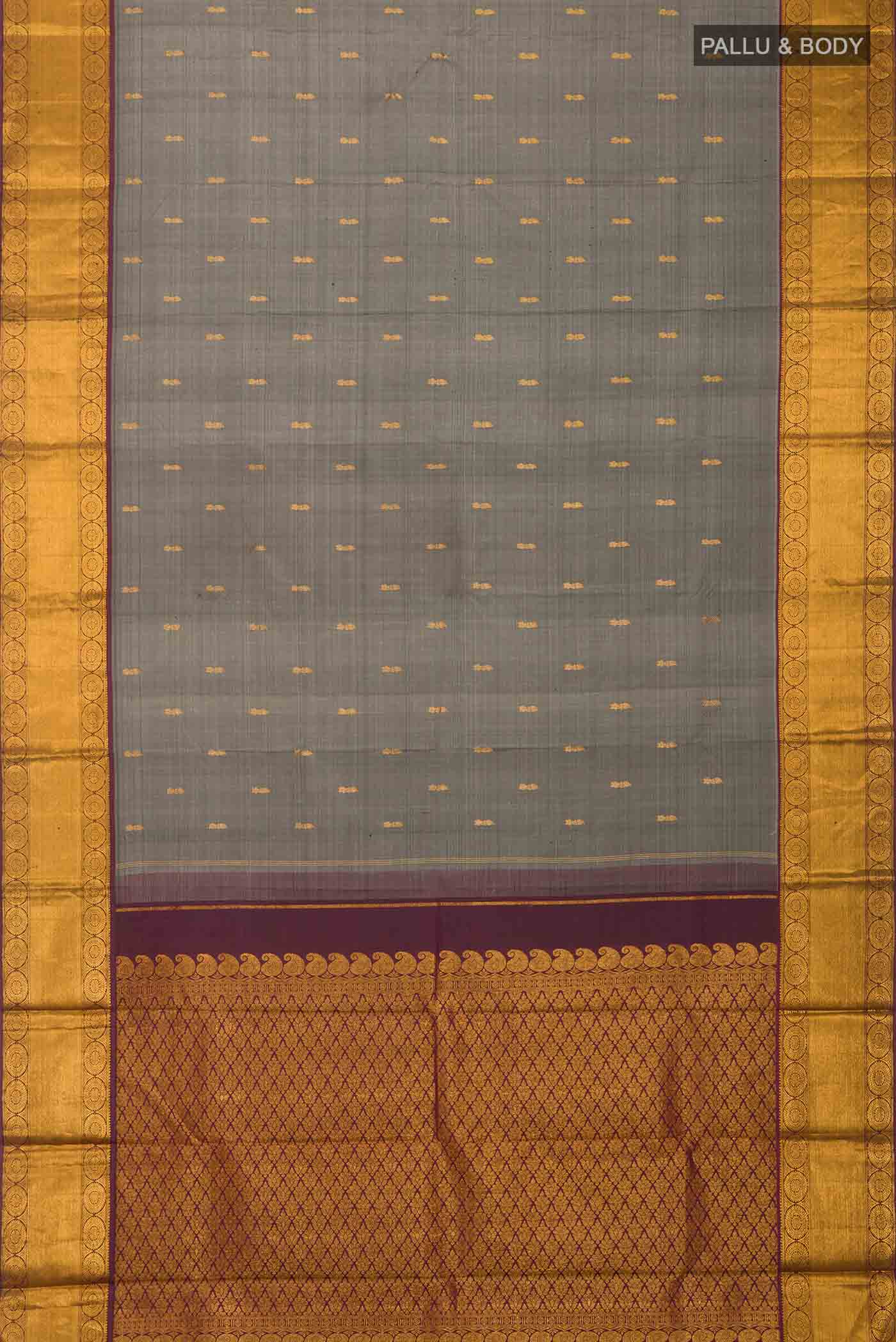 Grey Kanjivaram Silk Saree - Image 6