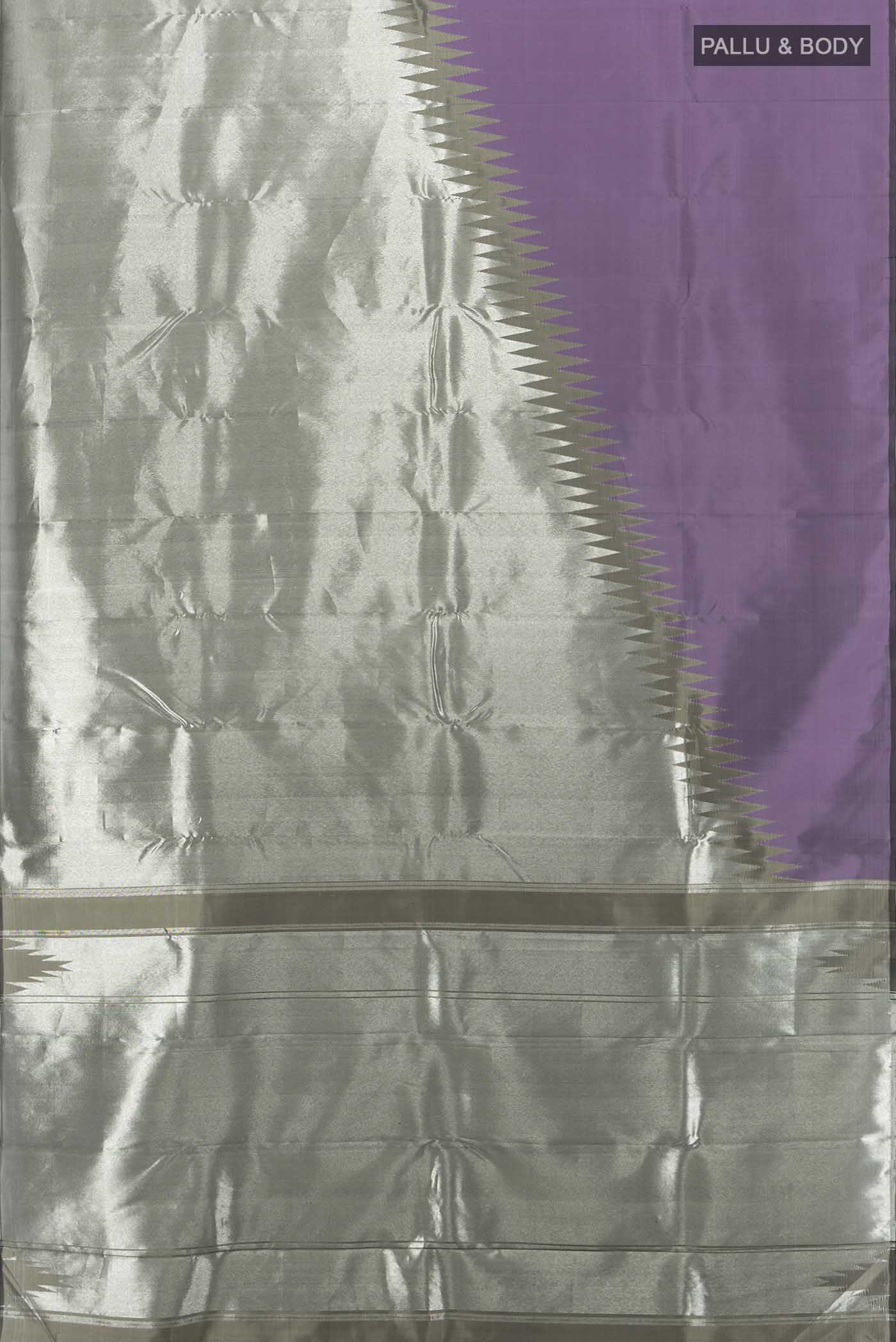 Violet Kanchipuram Silk Saree - Image 5