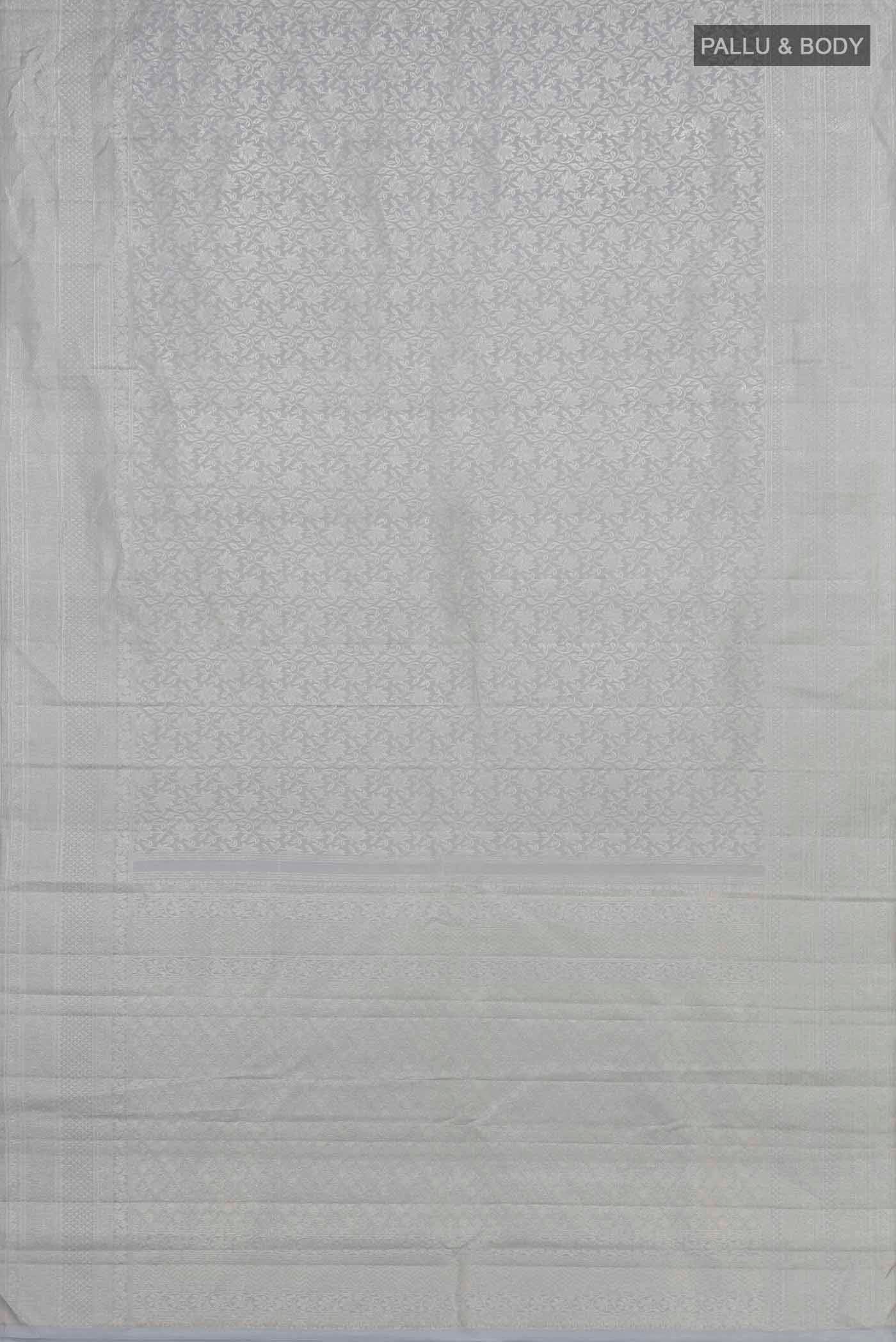 Grey Kanchipuram Silk Saree - Image 5
