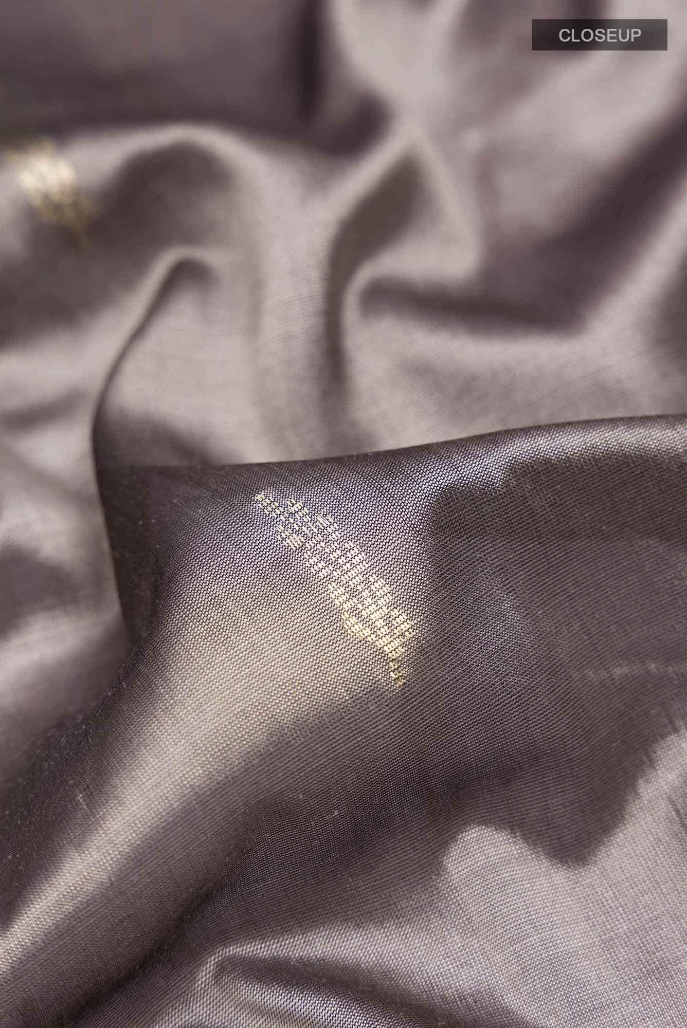 Grey Maheshwari Silk Saree - Image 2