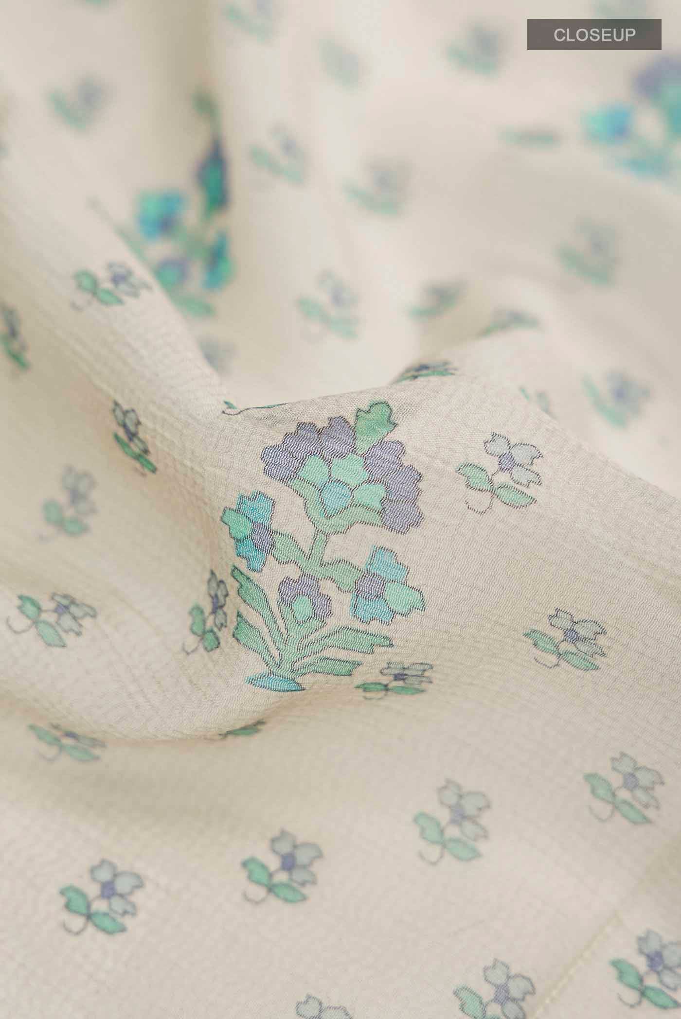 Grey Mysore Chiffon Saree - Image 2