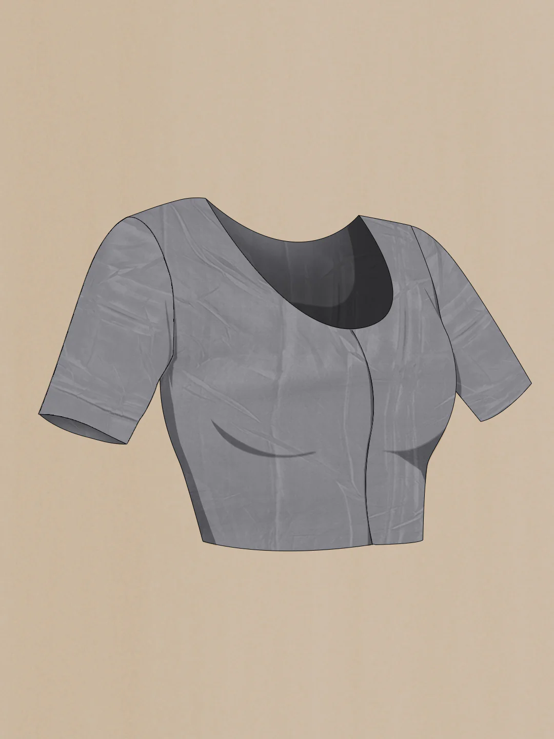 Grey Mysore Chiffon Saree - Image 4
