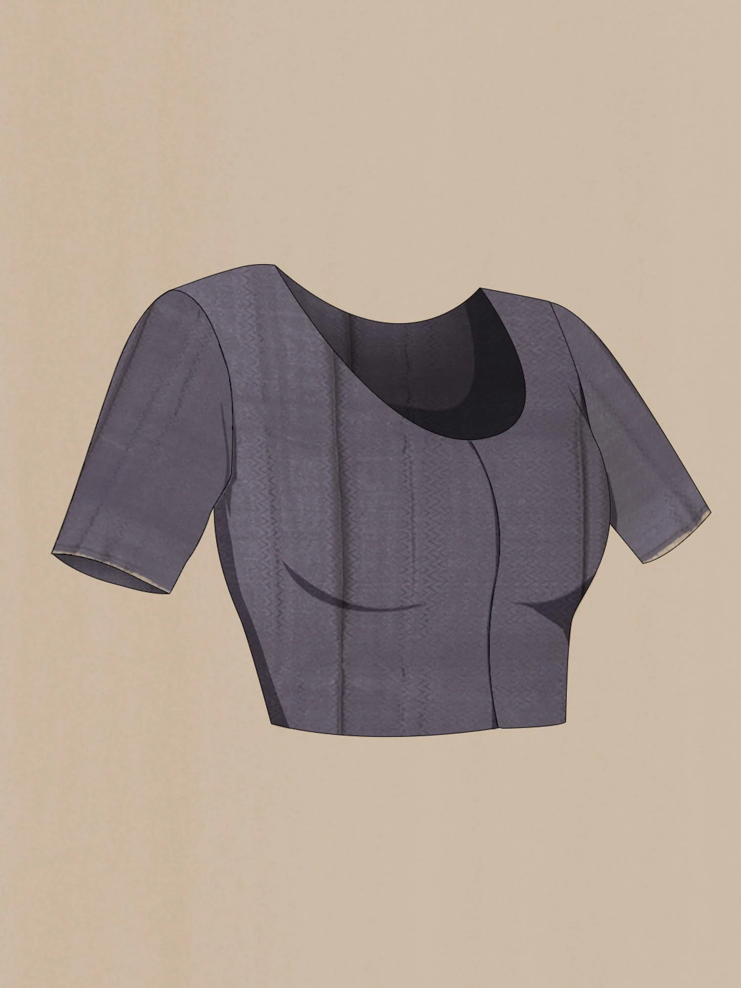 Grey Mysore Chiffon Saree - Image 5