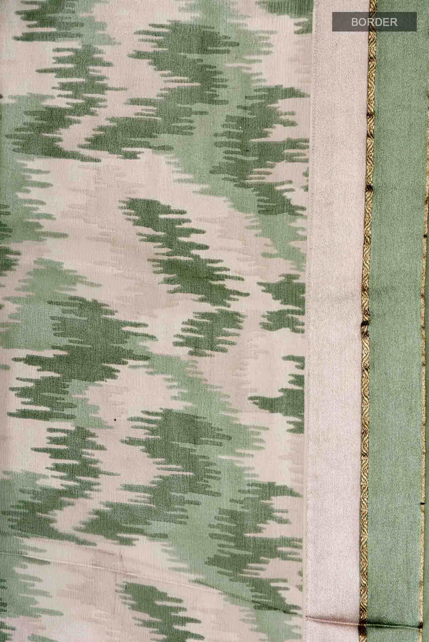 Grey Mysore Chiffon Saree - Image 4