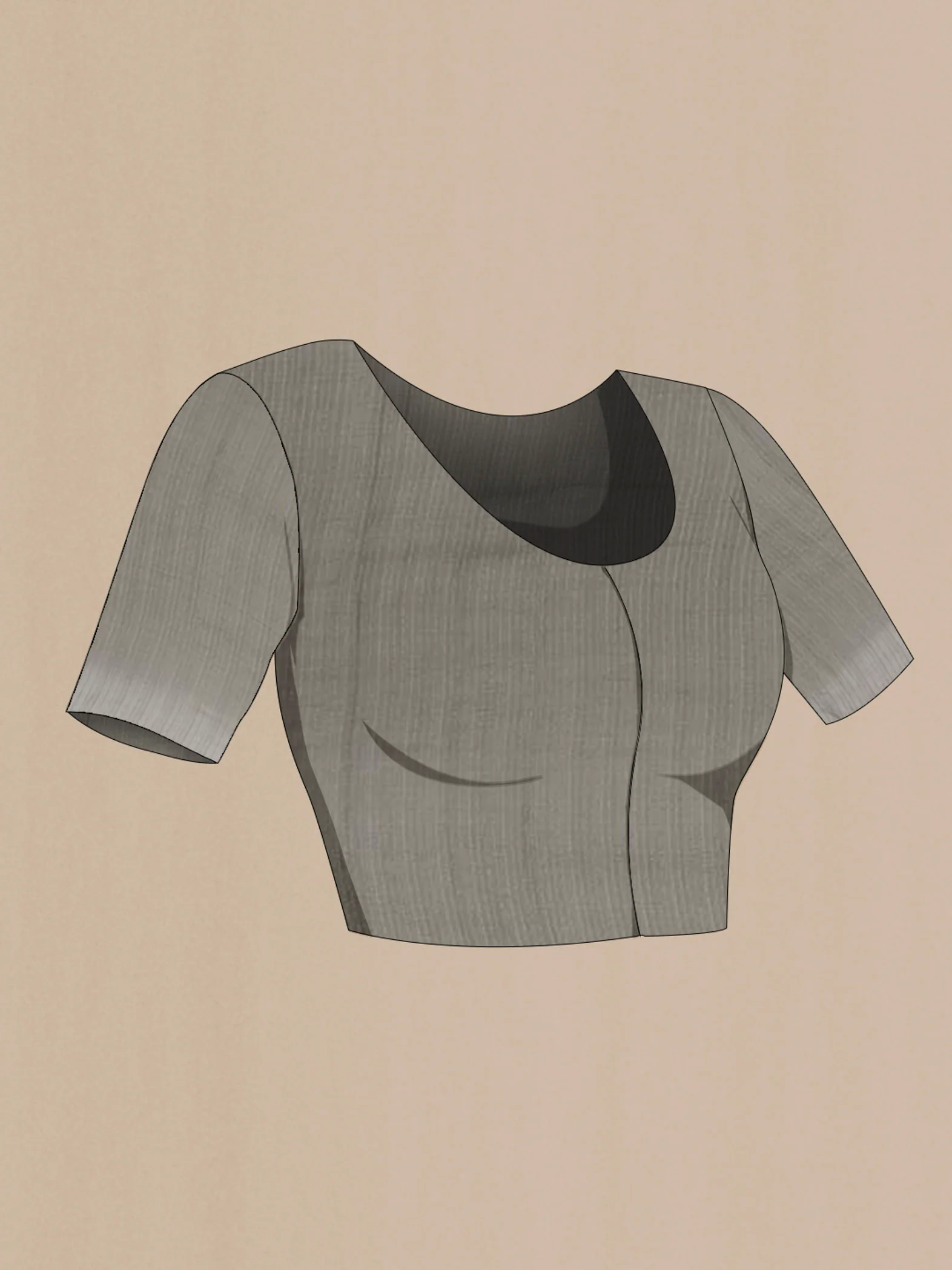 Grey Mysore Georgette Saree - Image 2