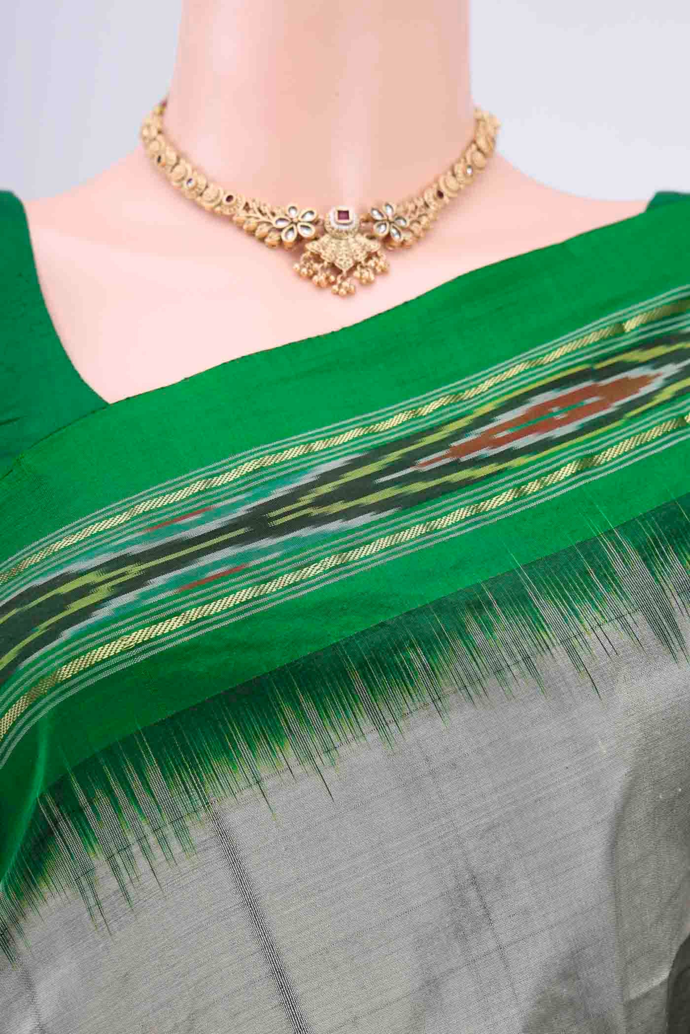 Grey Pochampally Saree - Image 2