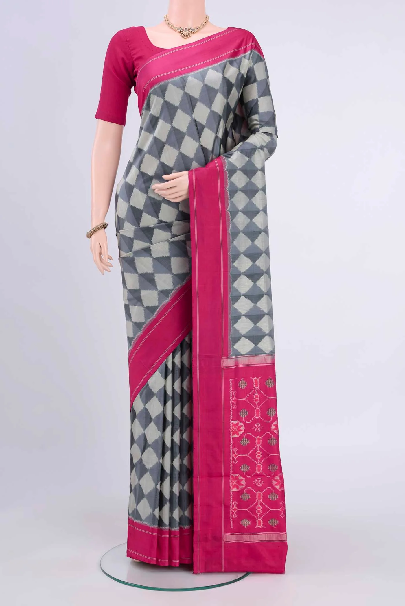 Grey Pochampally Saree