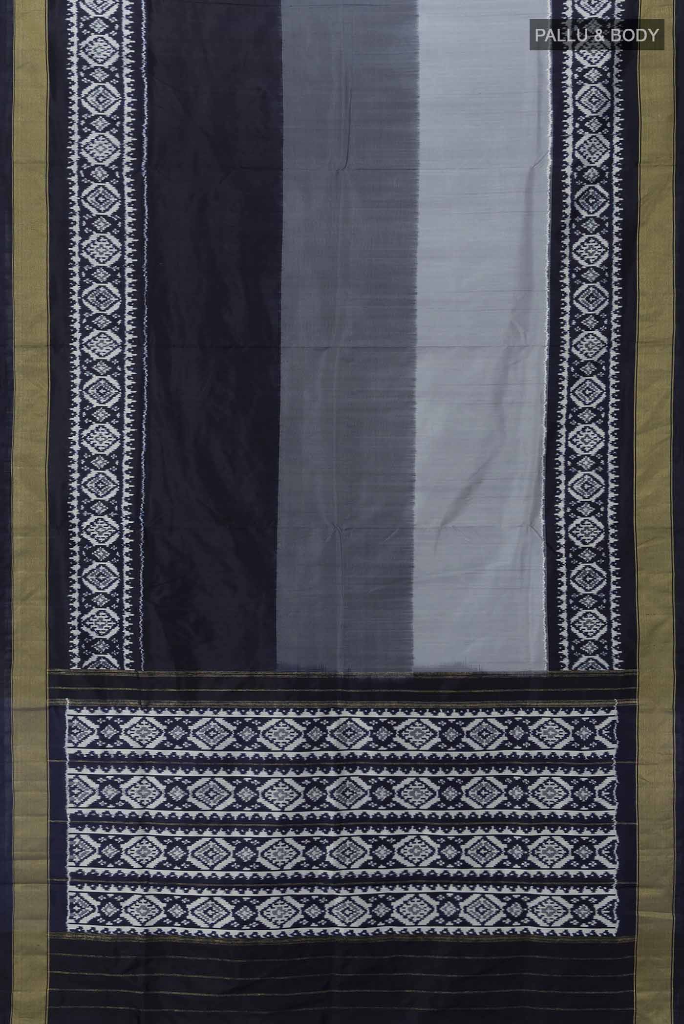 Grey Pochampally Silk Saree - Image 5