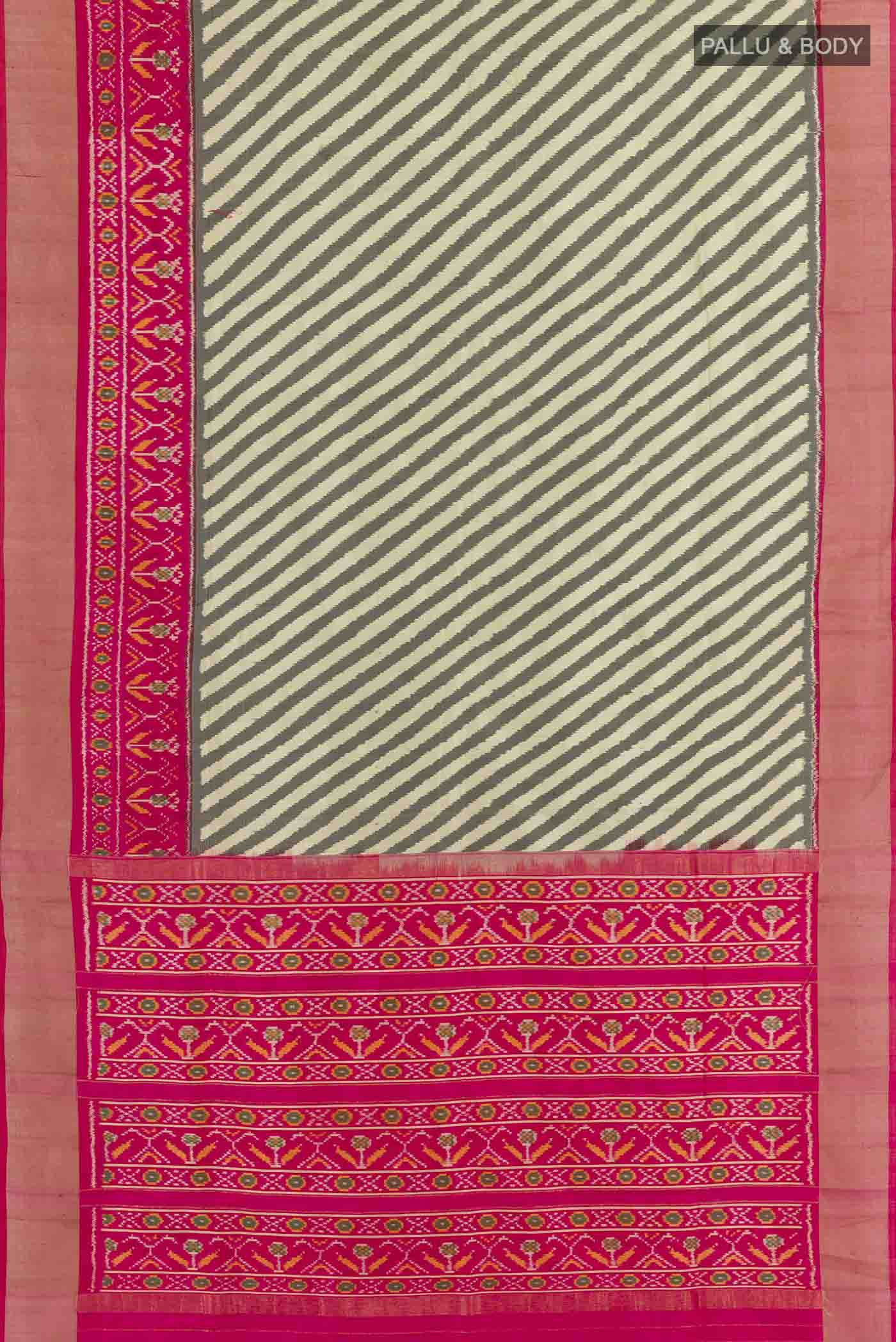 Grey Pochampally Silk Saree - Image 4