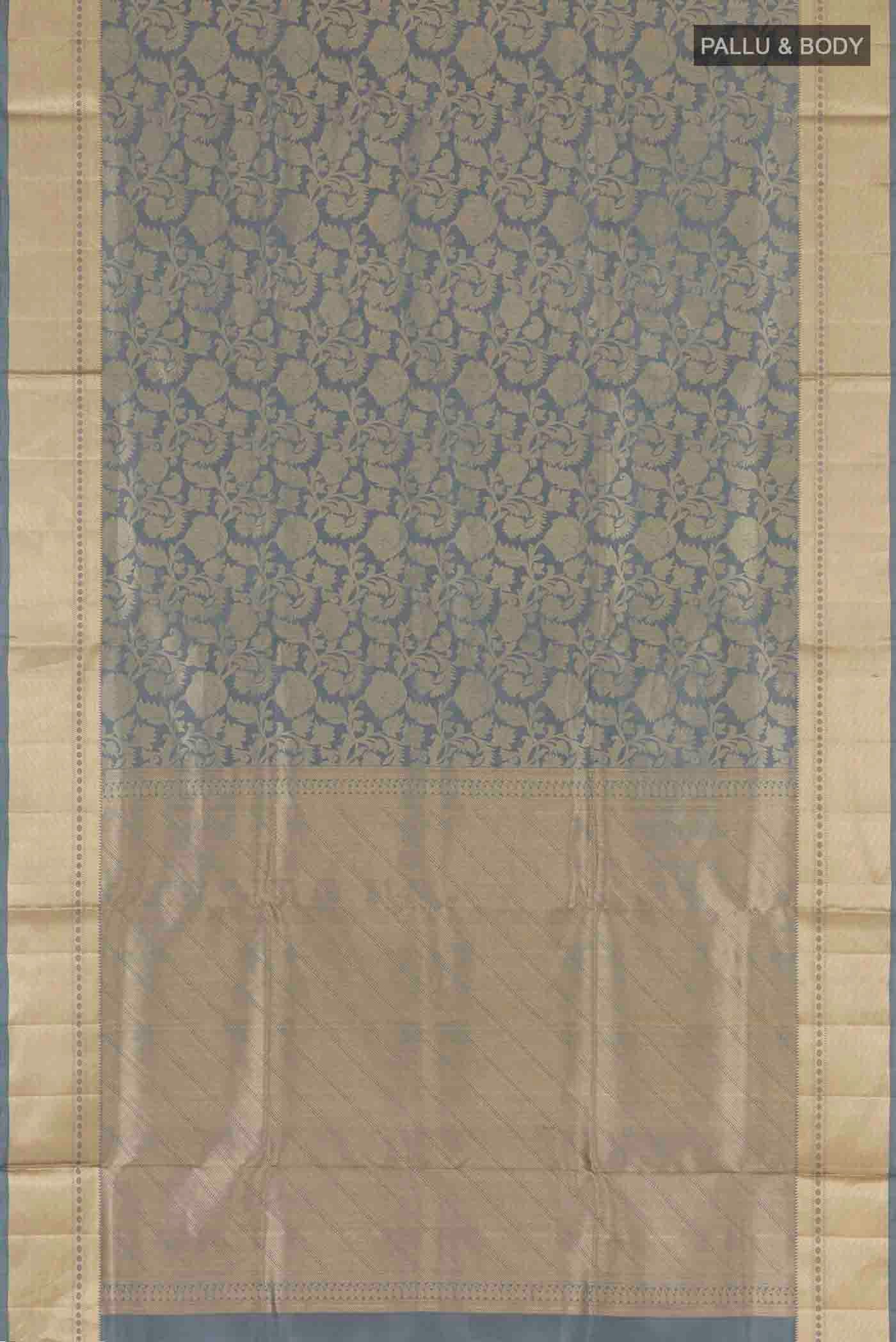 Grey Soft Silk Saree - Image 3
