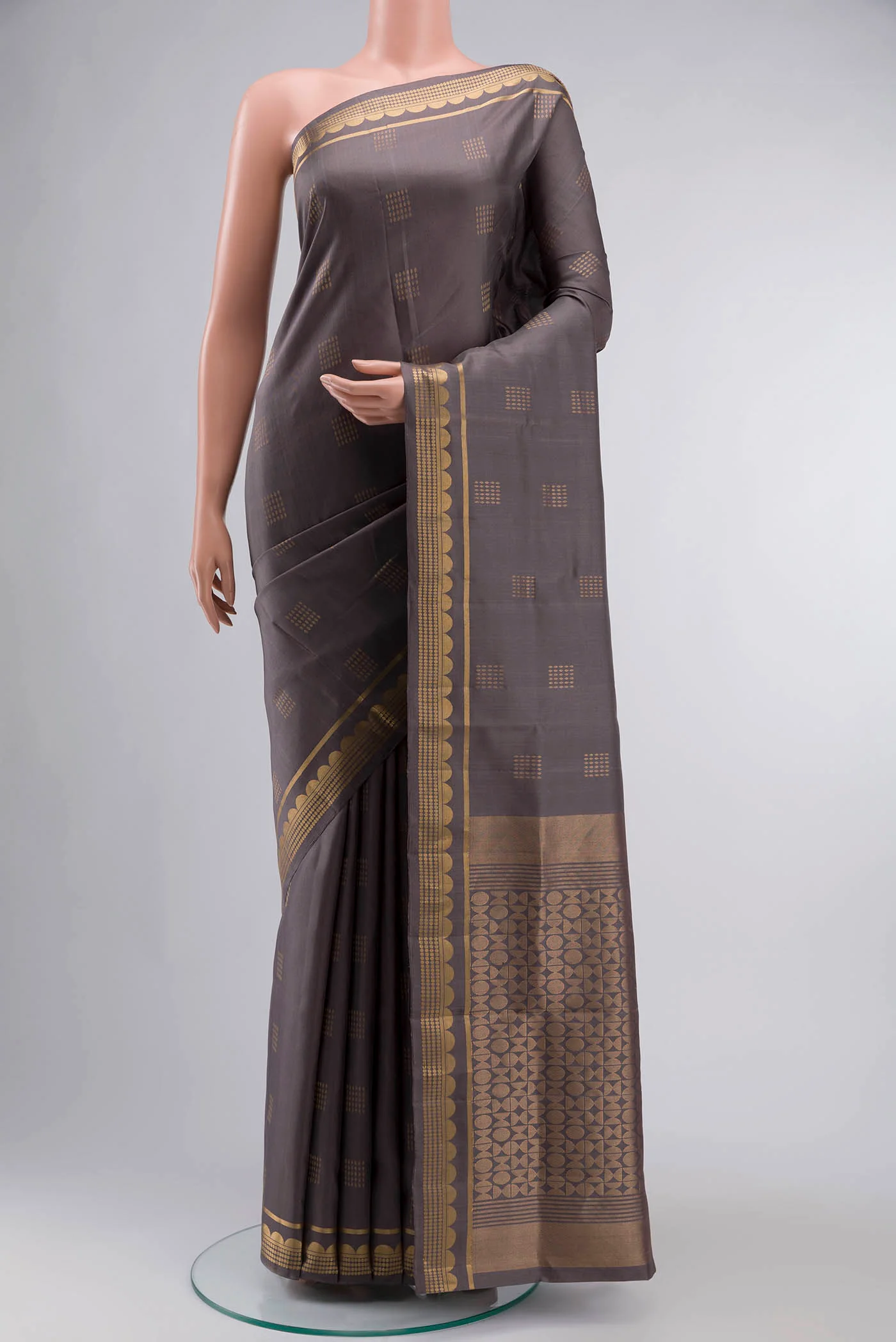 Grey Soft Silk Saree