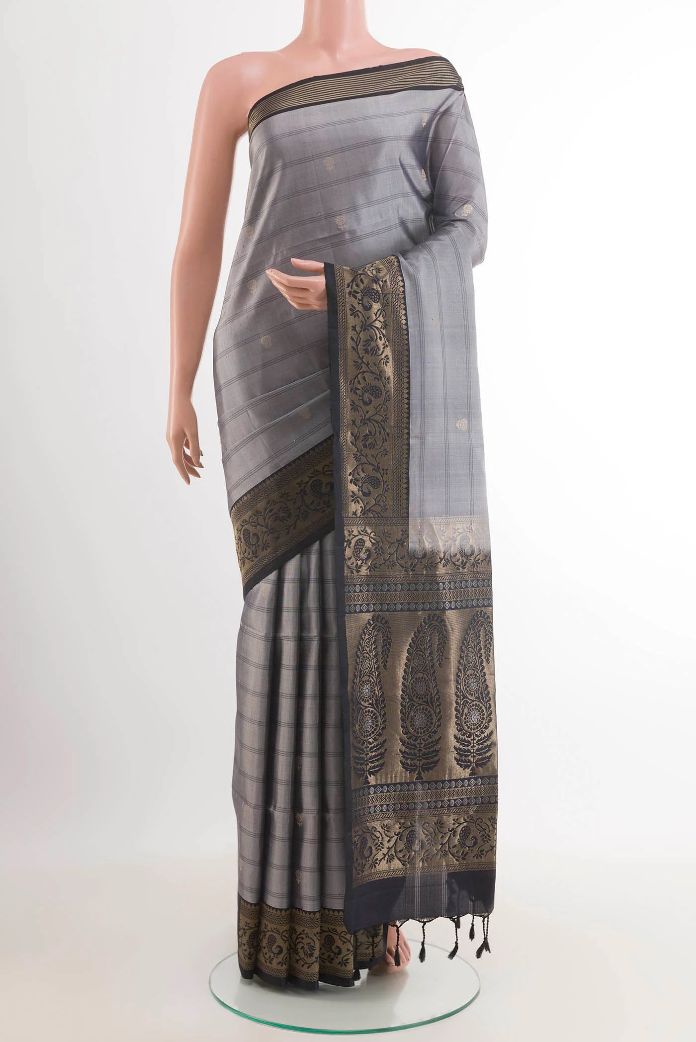 Grey Soft Silk Saree