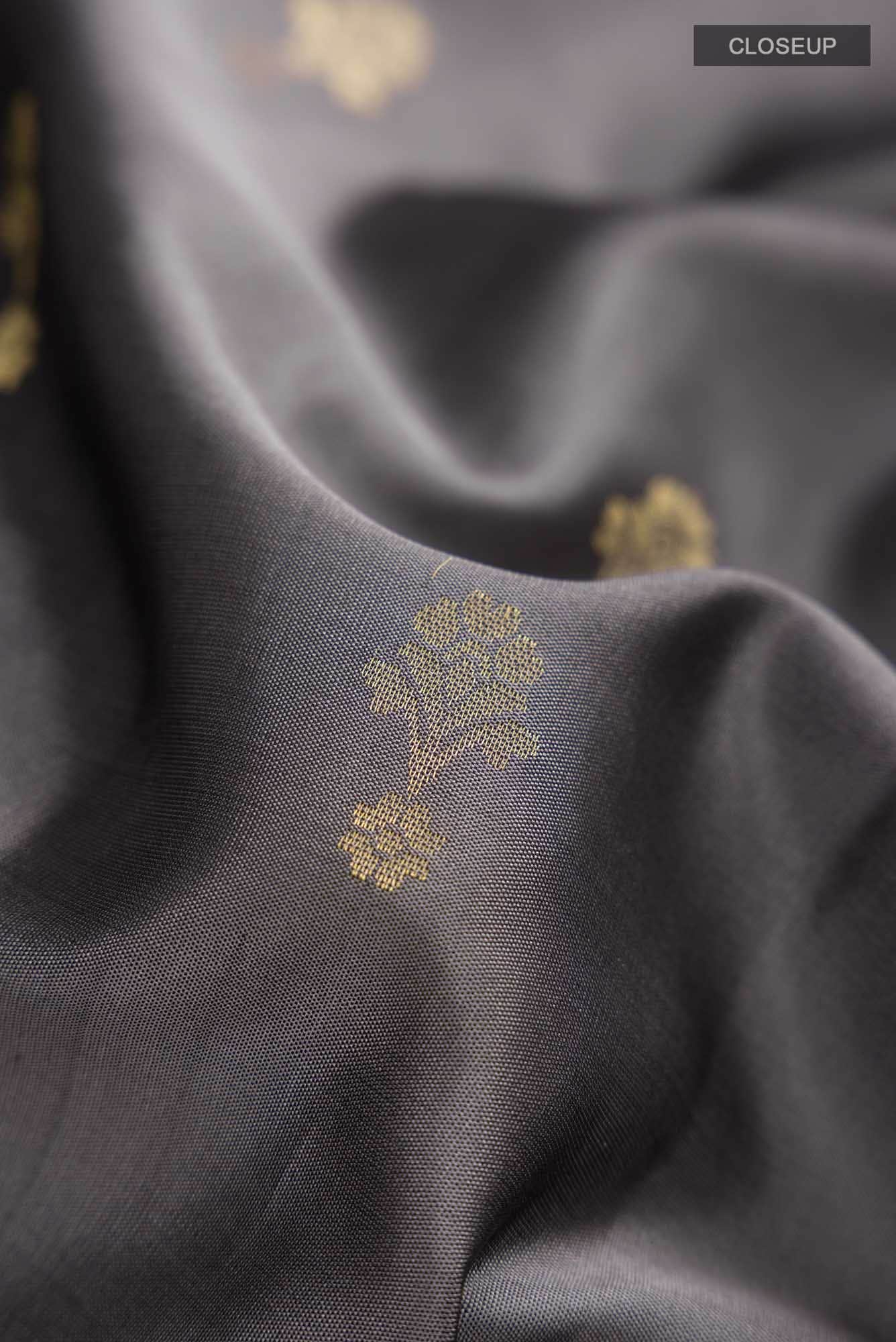 Grey Soft Silk Saree - Image 2
