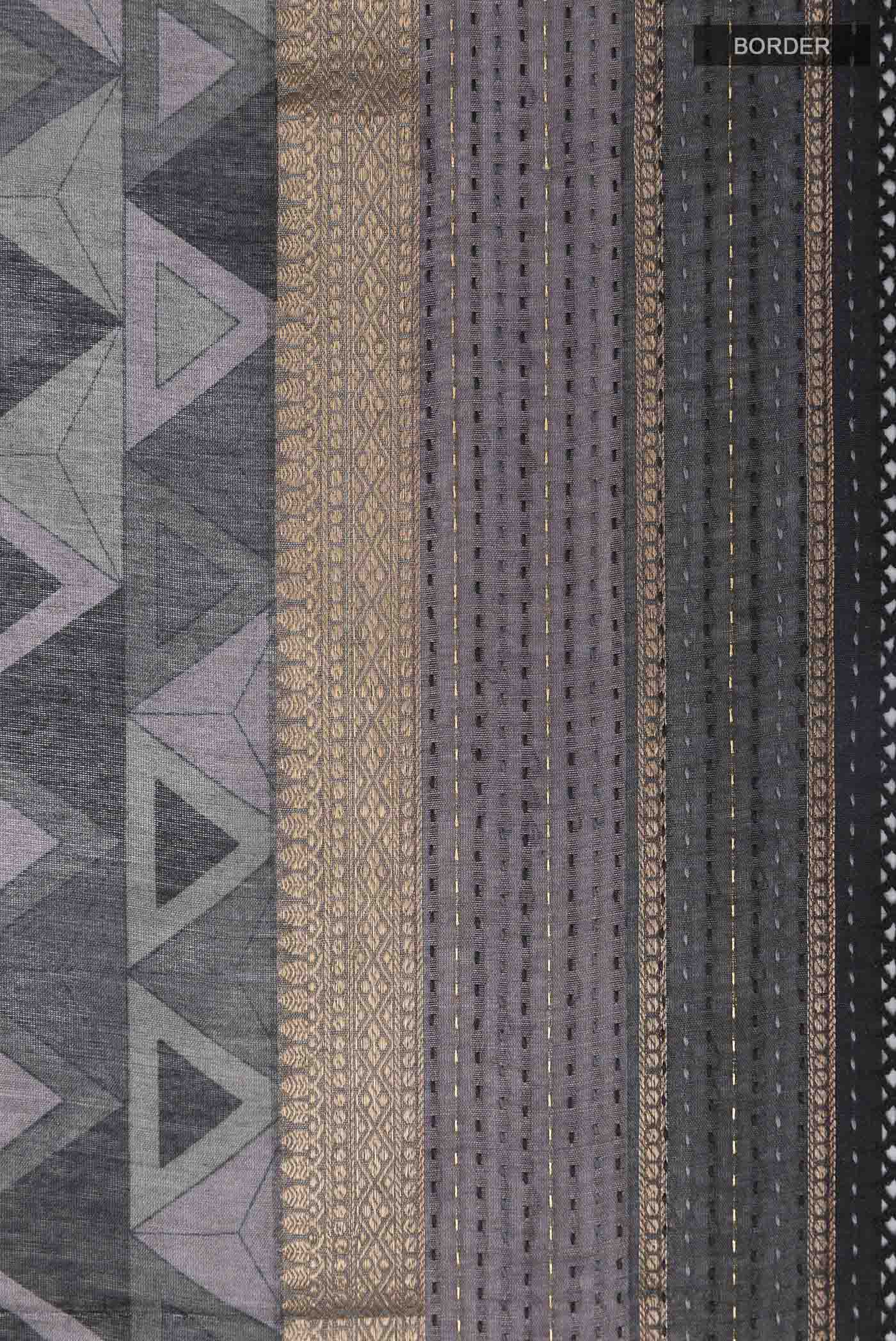 Grey Tussar Saree - Image 3