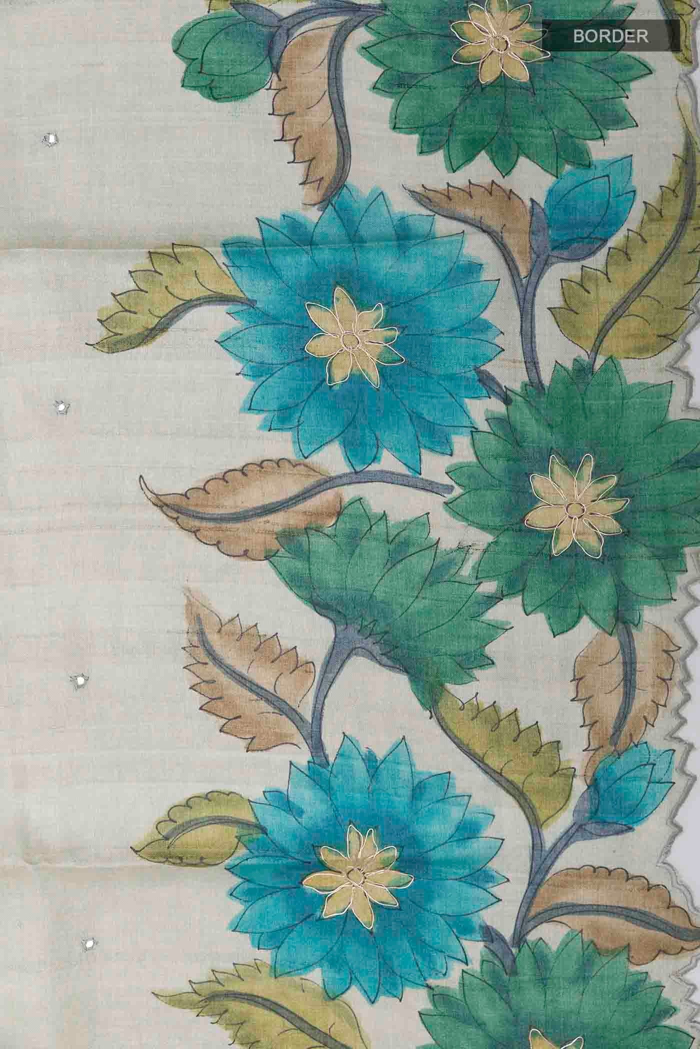 Grey Tussar Saree - Image 3
