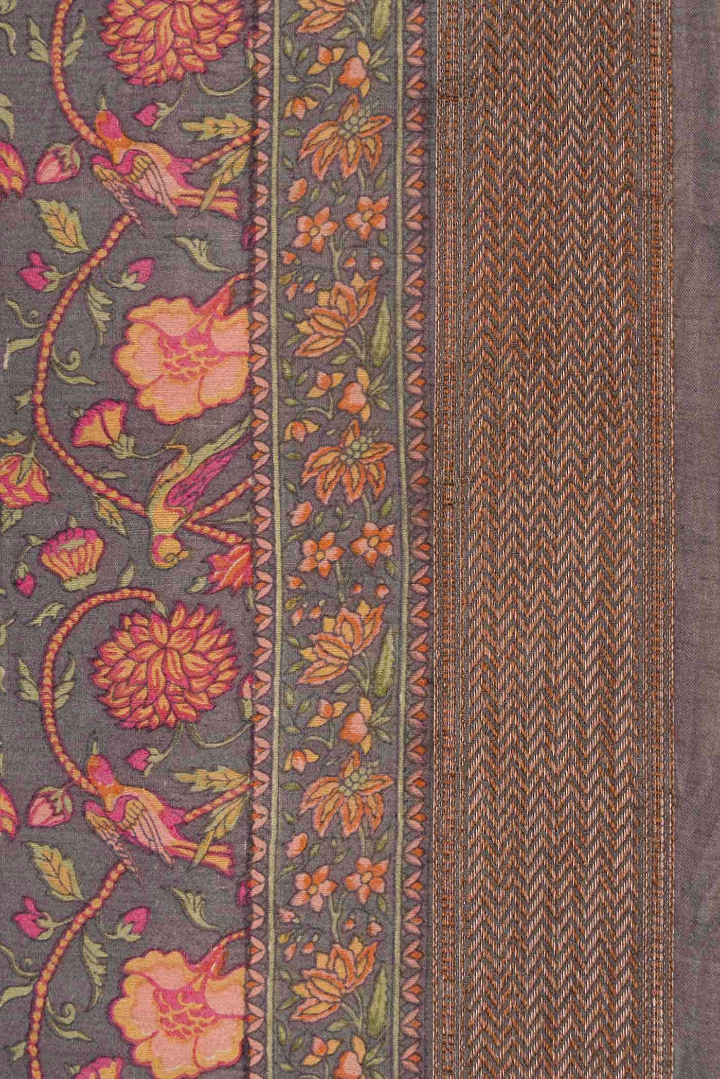 Grey Tussar Silk Saree - Image 3