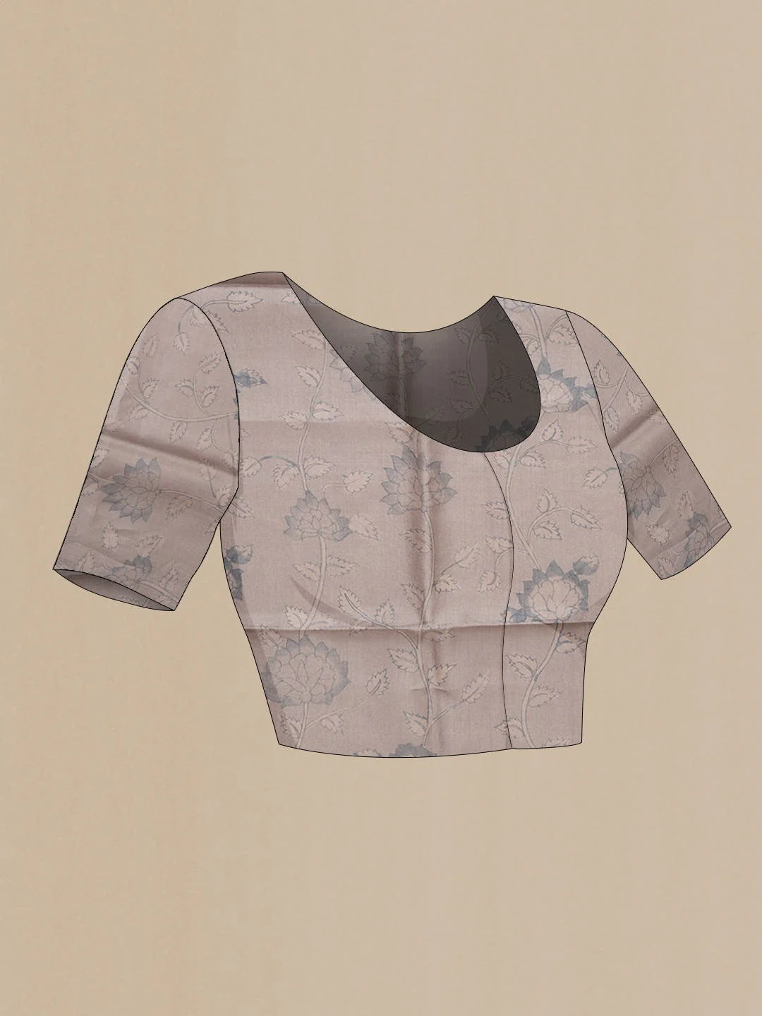 Grey Tussar Silk Saree - Image 3