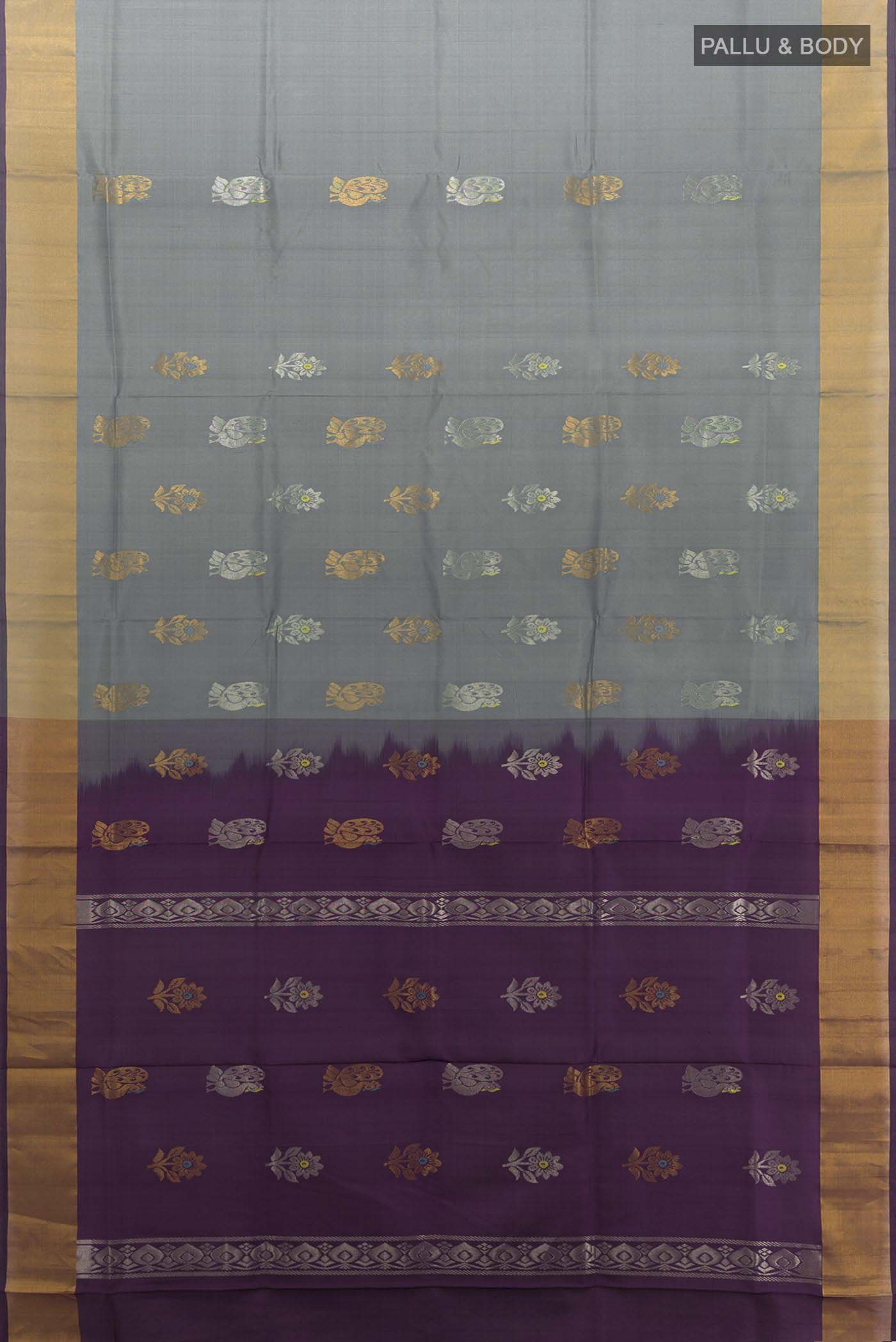 Grey Uppada Silk Saree - Image 5