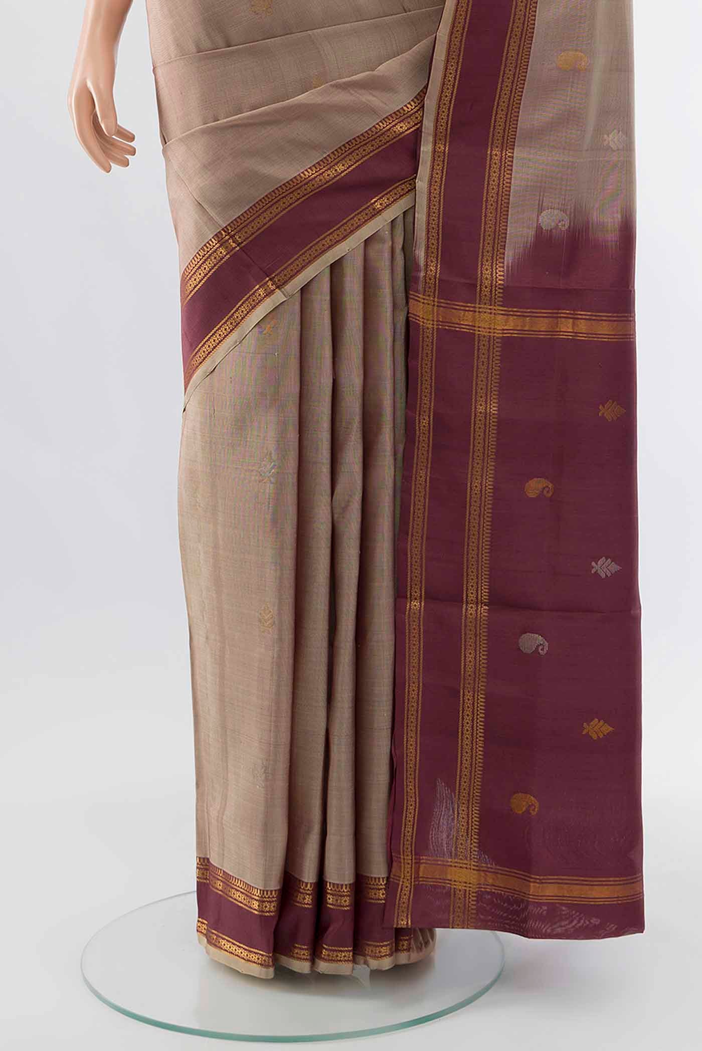 Grey Uppada Silk Saree - Image 3