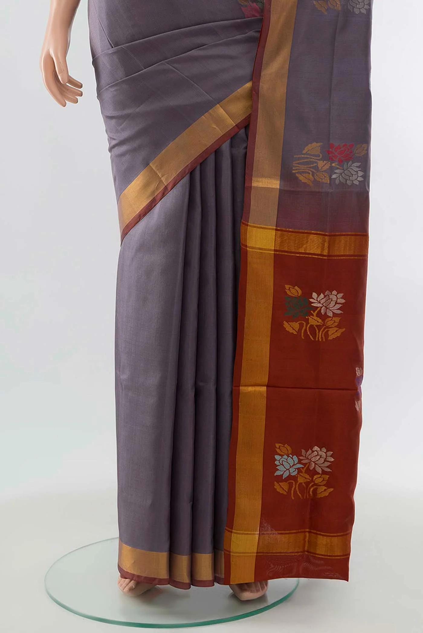 Grey Uppada Silk Saree - Image 3