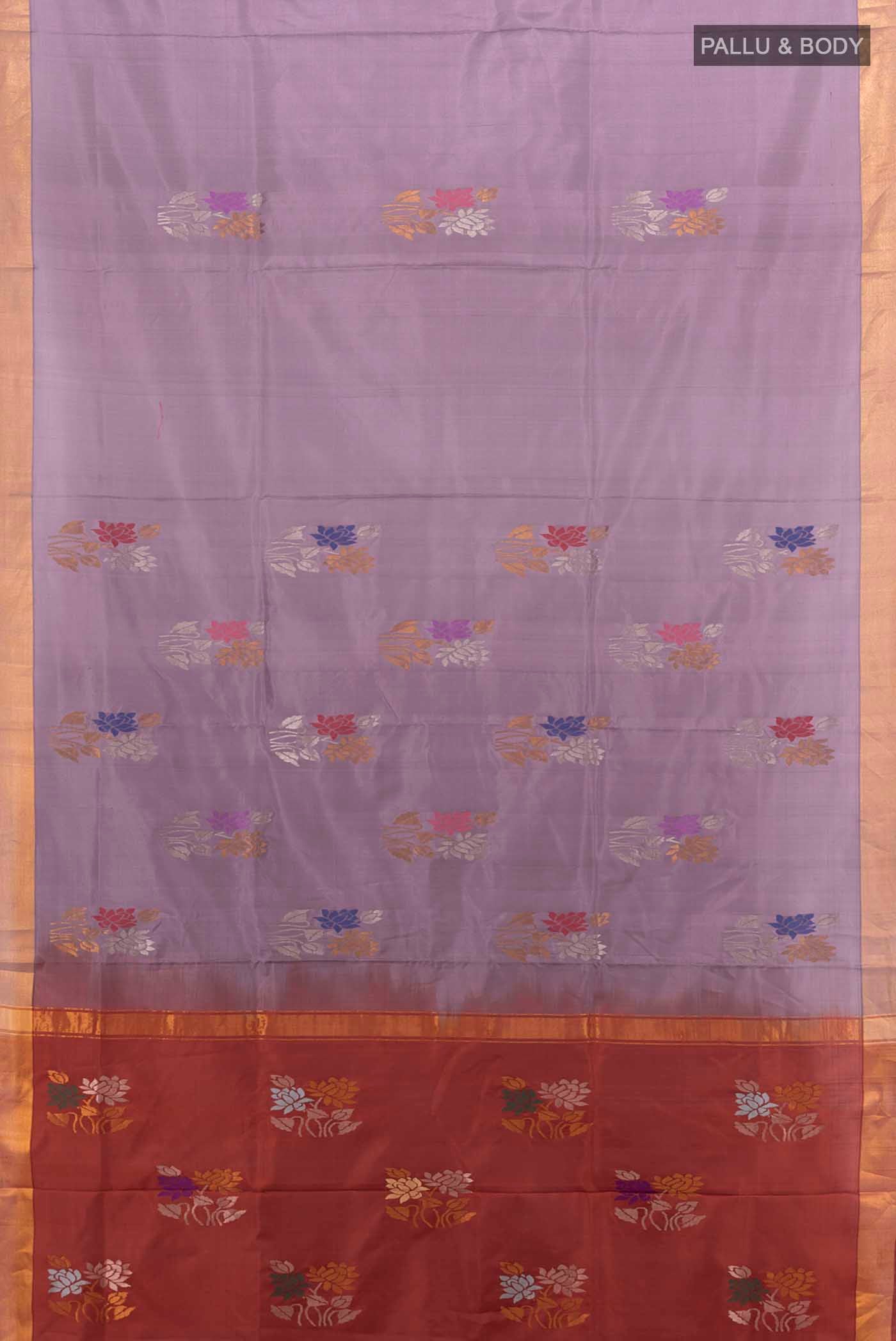 Grey Uppada Silk Saree - Image 5