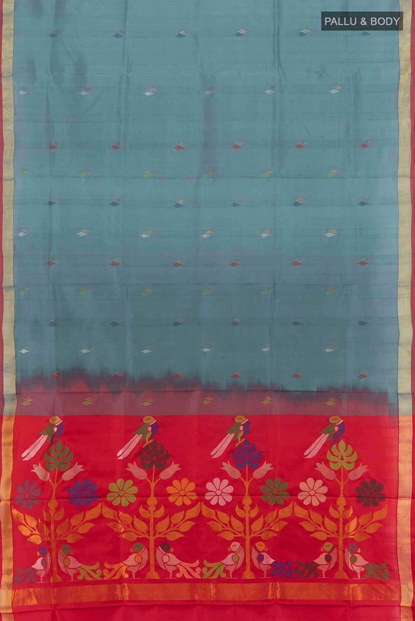 Grey Uppada Silk Saree - Image 5