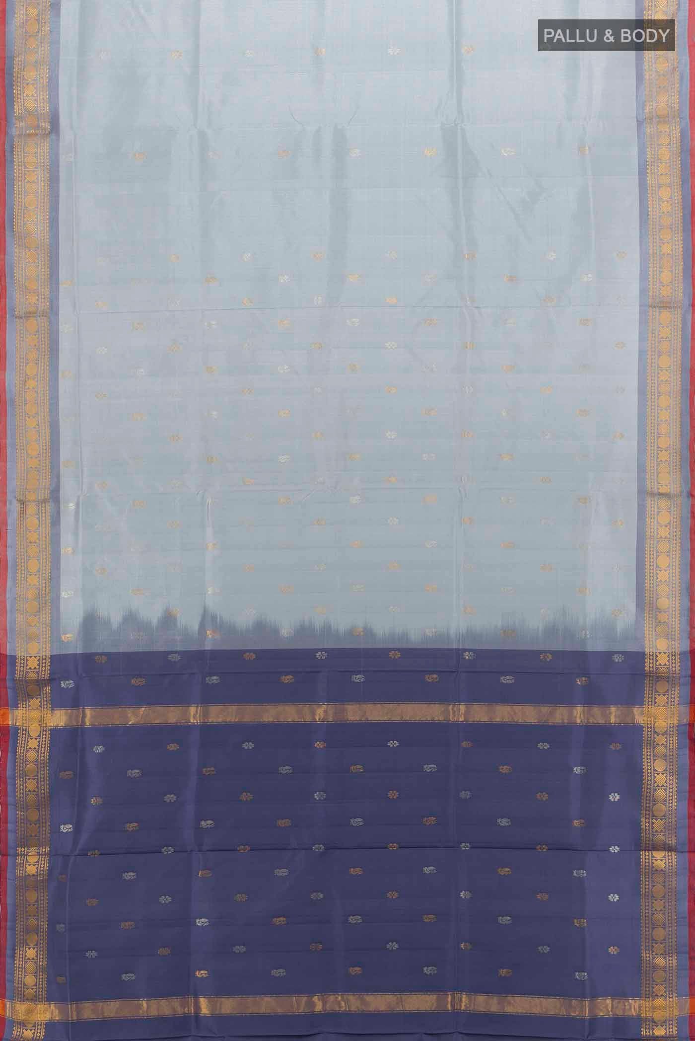 Grey Uppada Silk Saree - Image 5