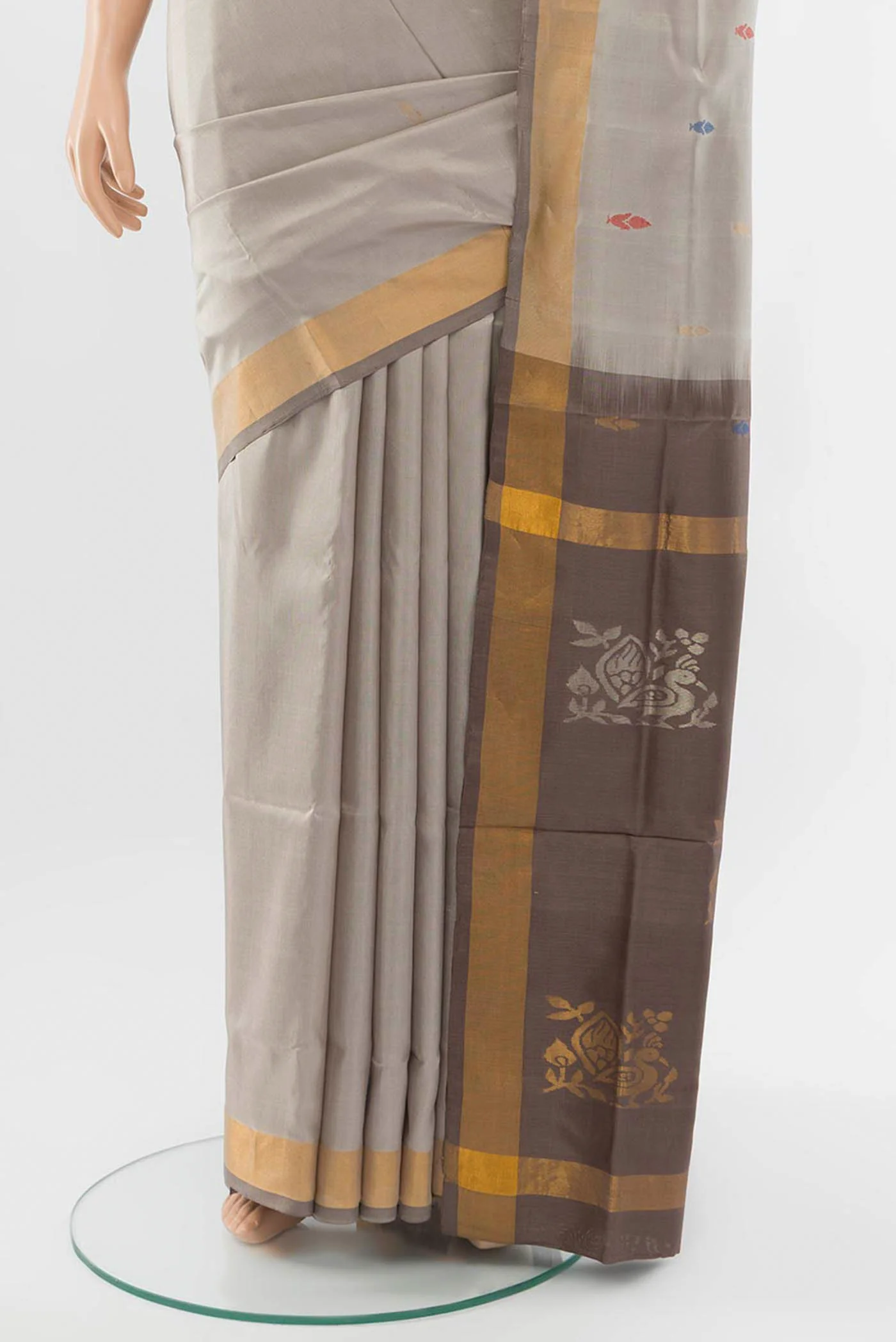 Grey Uppada Silk Saree - Image 3