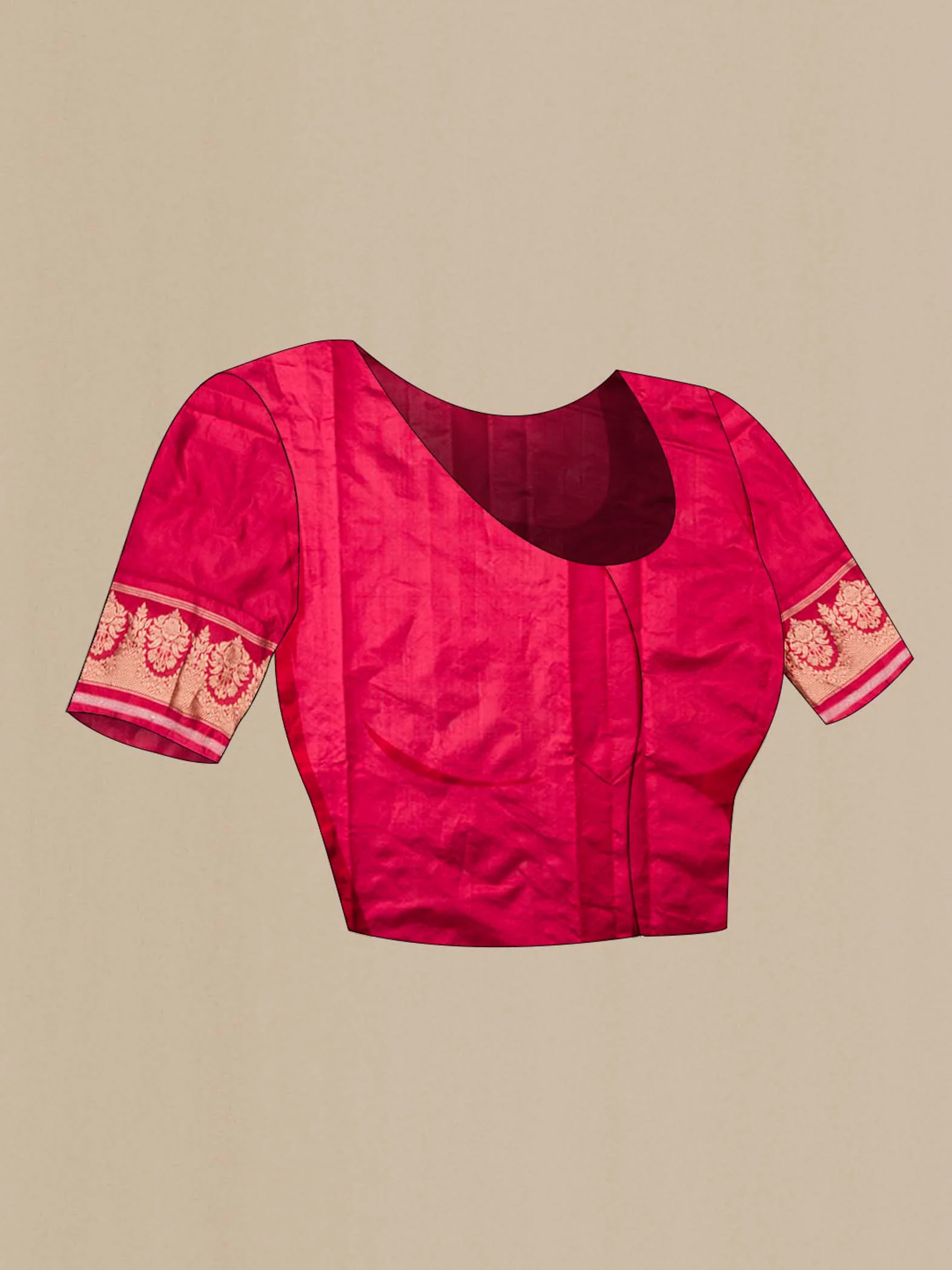Gulal-Maroon Banarasi Katan Silk Saree - Image 7
