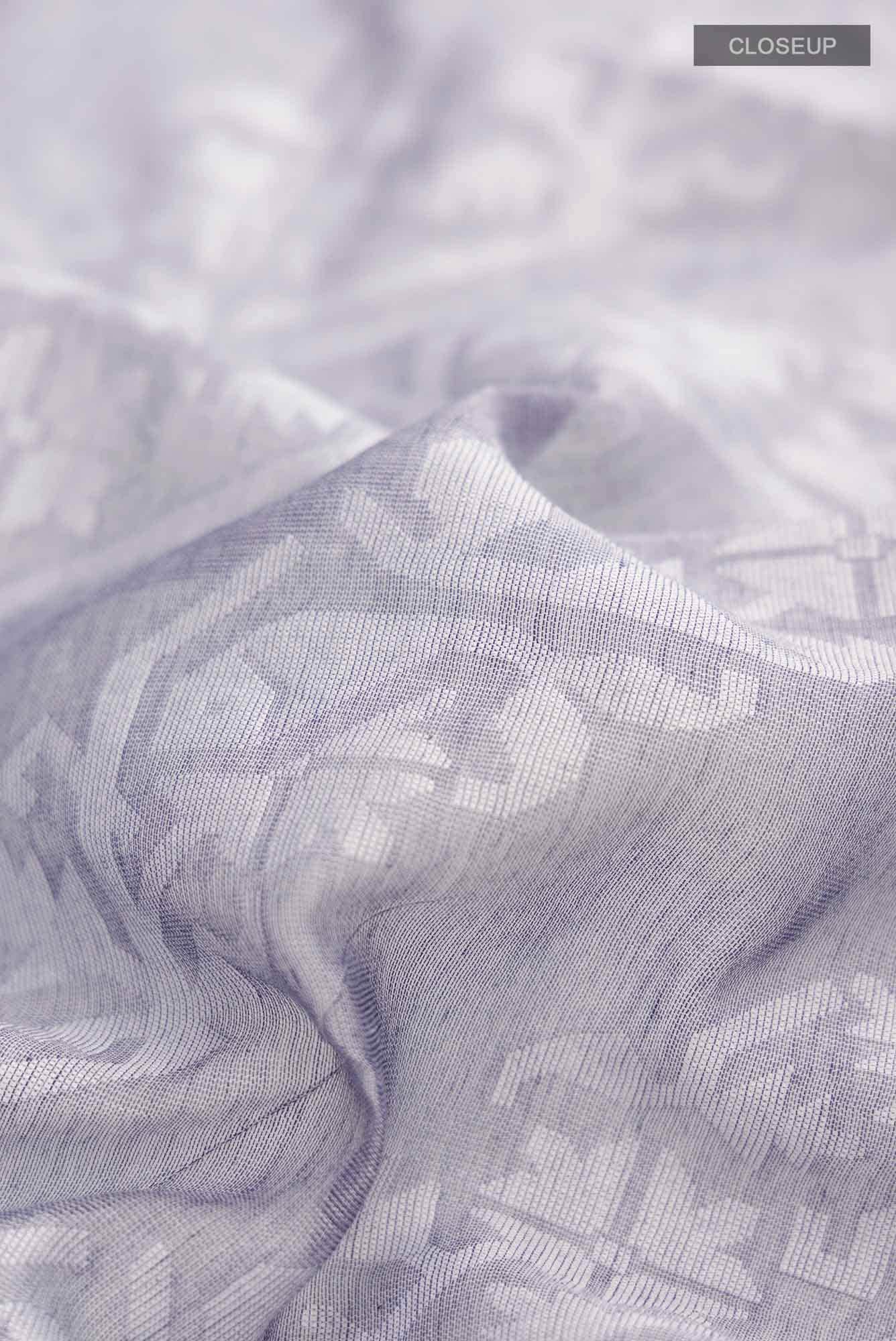 Hansika-Grey Bengal Cotton saree - Image 3