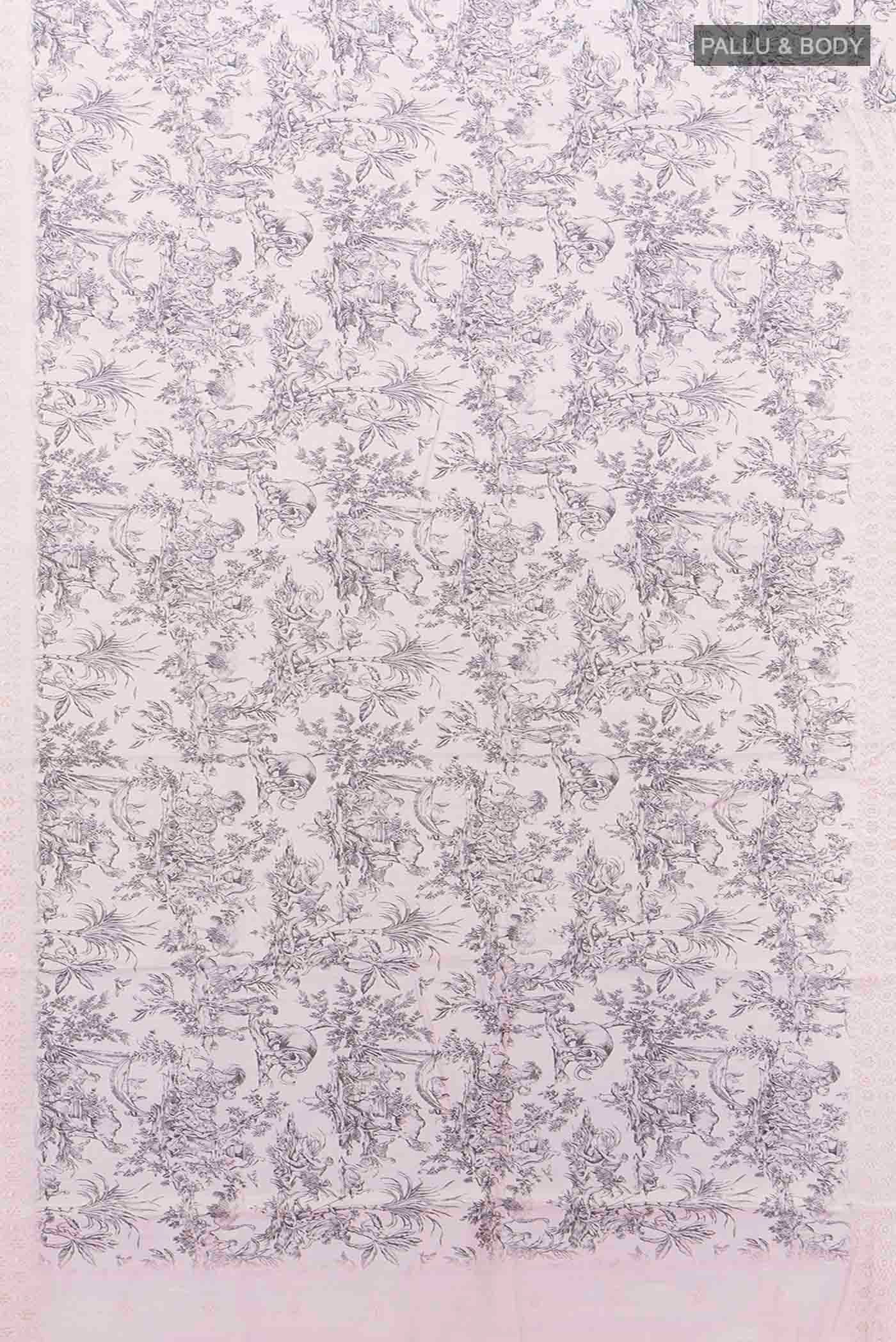 Off White Blended Art Silk Saree - Image 5