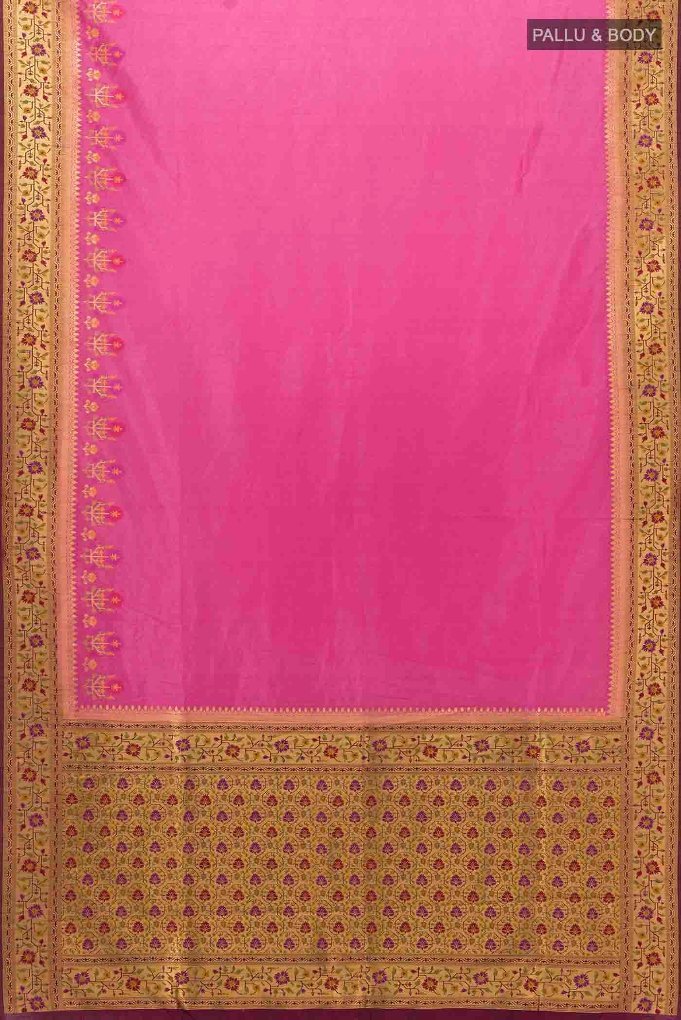 Imperial Pink Art Silk Saree - Image 5