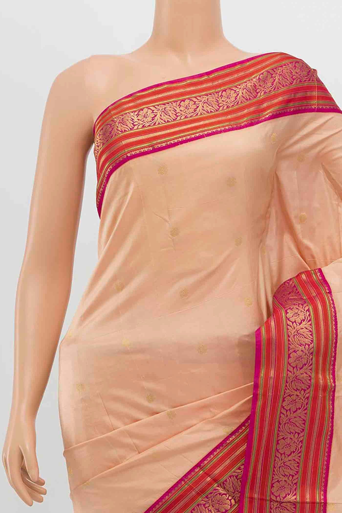 Imperial Pink Bangalore Silk - kadyal Saree - Image 2